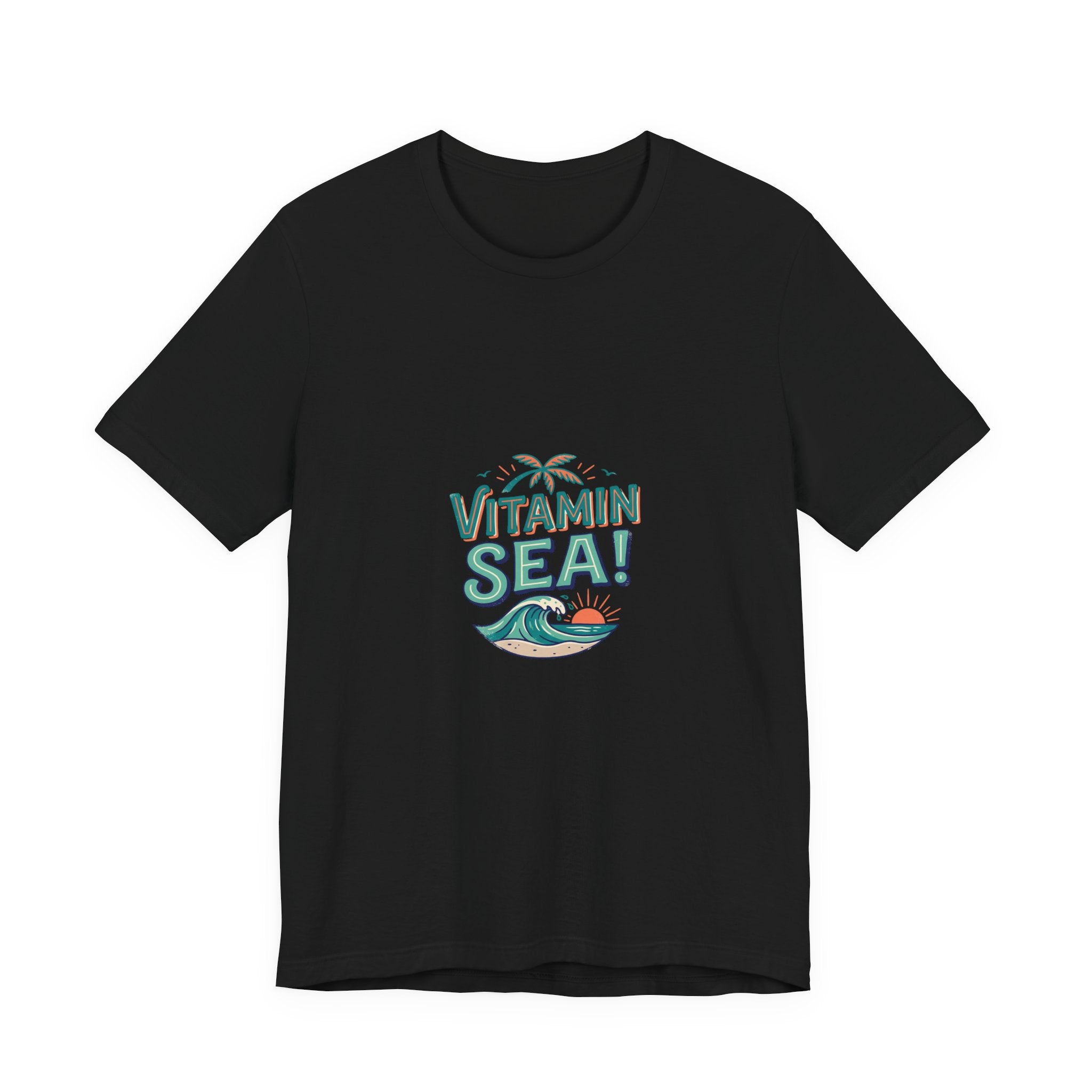 Vitamin Sea Tee — Beach Vacation Shirt with Wave & Palm Graphic