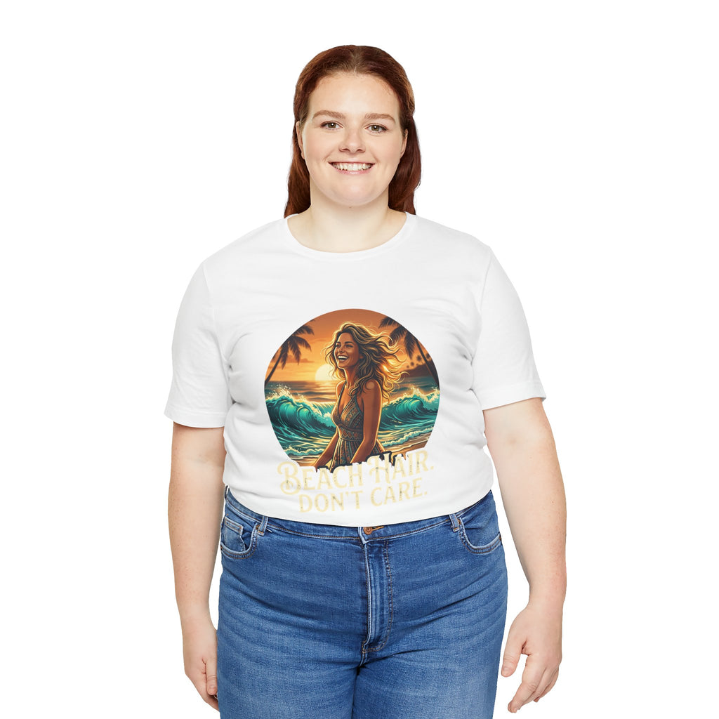 Beach Hair Don’t Care T-Shirt | Surf Sunset Graphic Tee