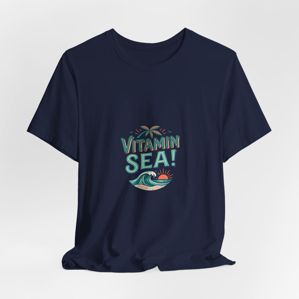 Vitamin Sea Tee — Beach Vacation Shirt with Wave & Palm Graphic