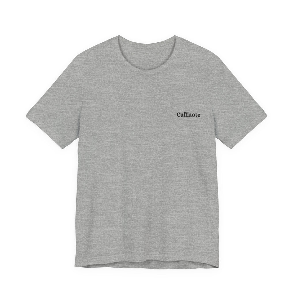 Cuffnote Minimalist Pocket Tee — Small Chest Text Shirt