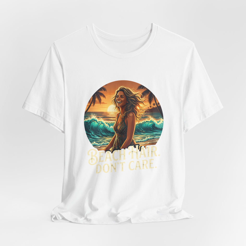 Beach Hair Don’t Care T-Shirt | Surf Sunset Graphic Tee