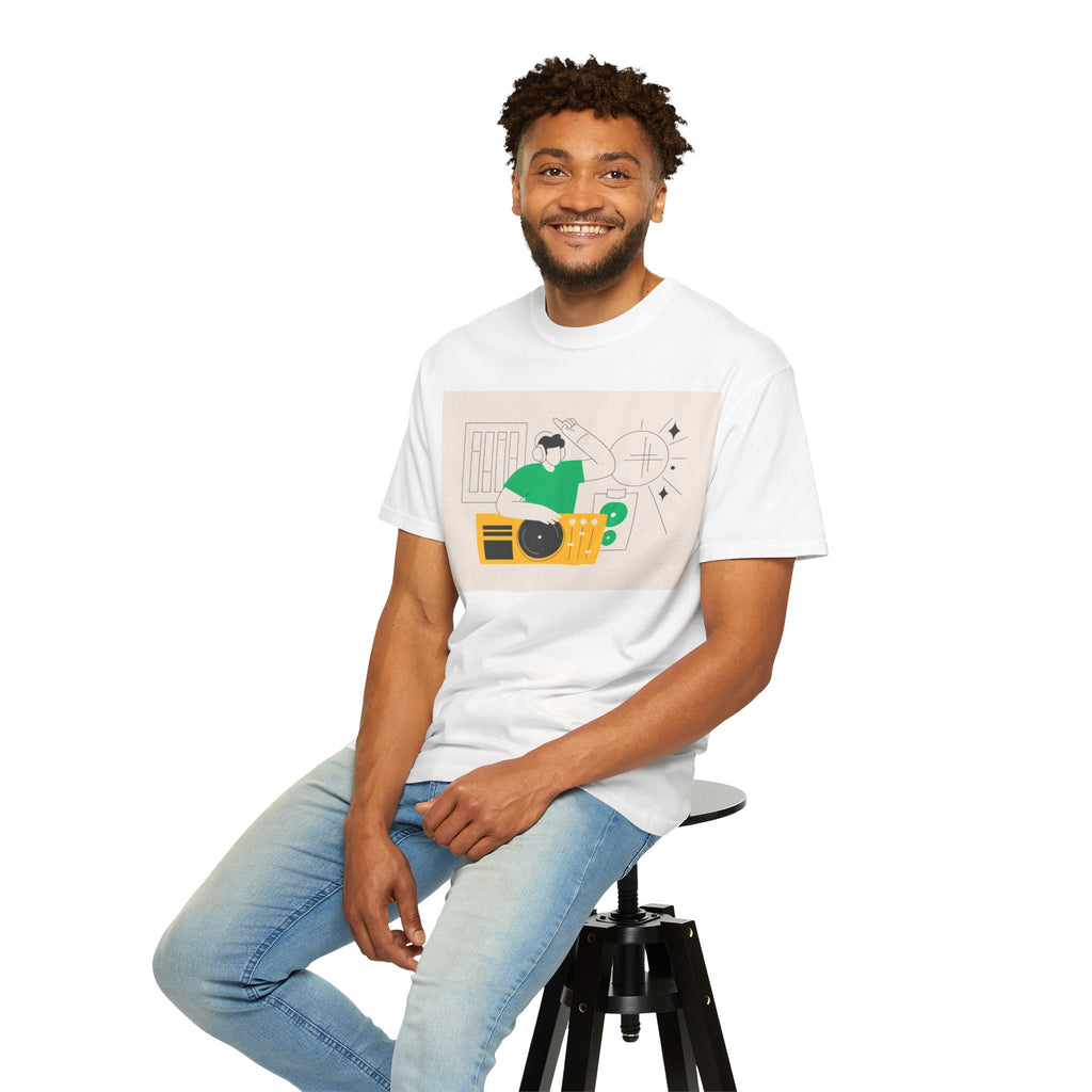 DJ Turntable Illustration T-shirt | Music Producer Graphic Tee