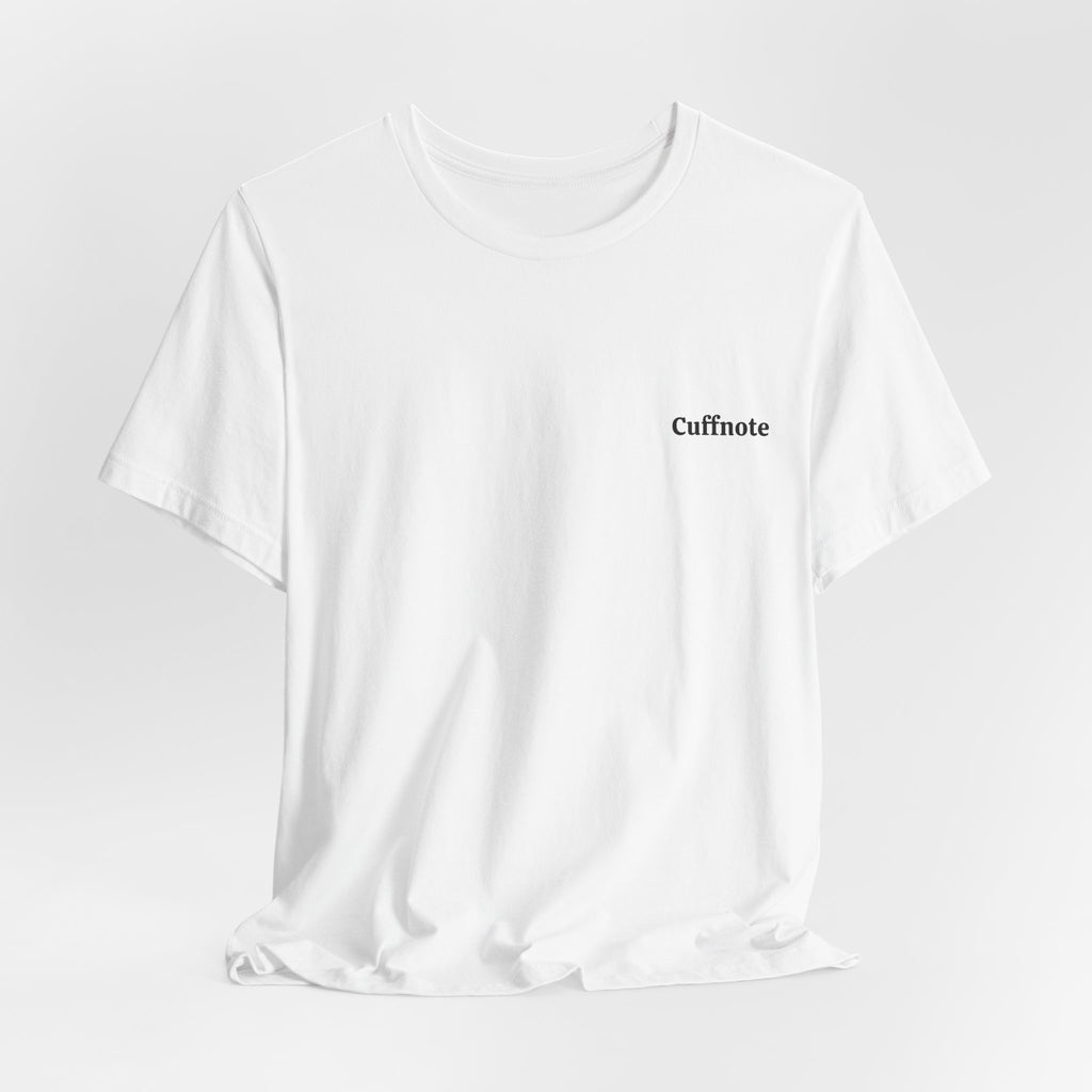 Cuffnote Minimalist Pocket Tee — Small Chest Text Shirt