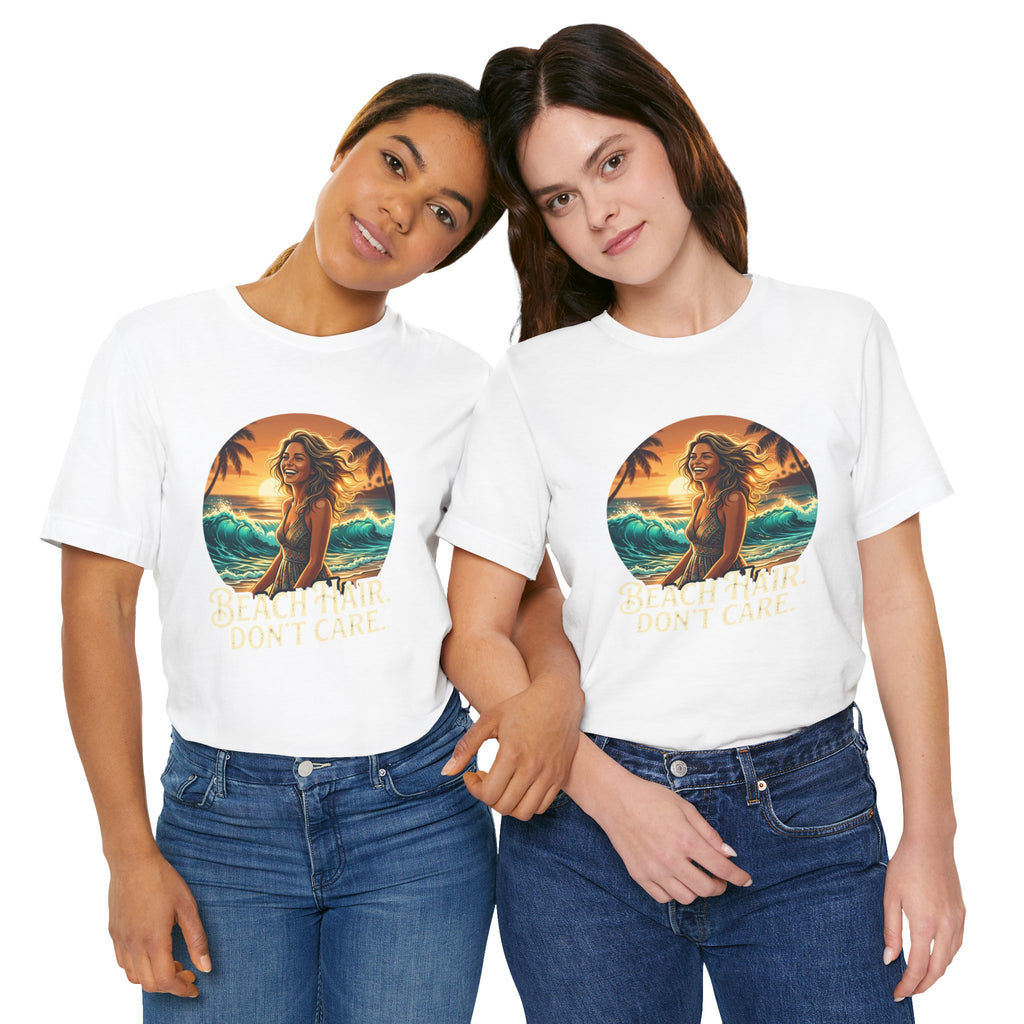 Beach Hair Don’t Care T-Shirt | Surf Sunset Graphic Tee