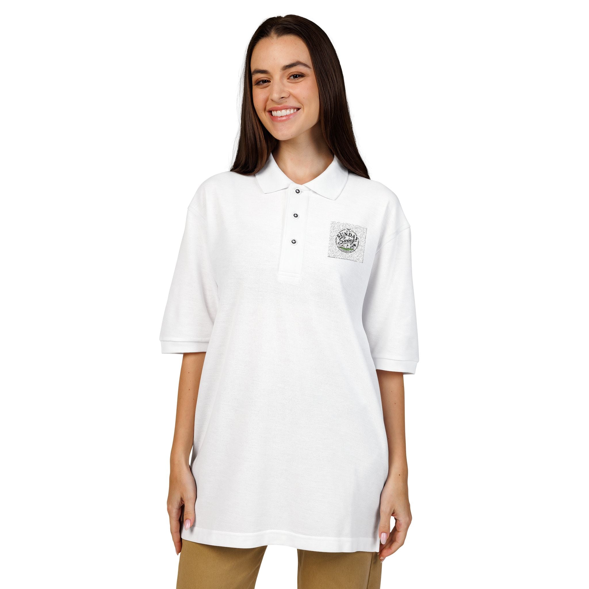 Floral Wreath Embroidered Polo