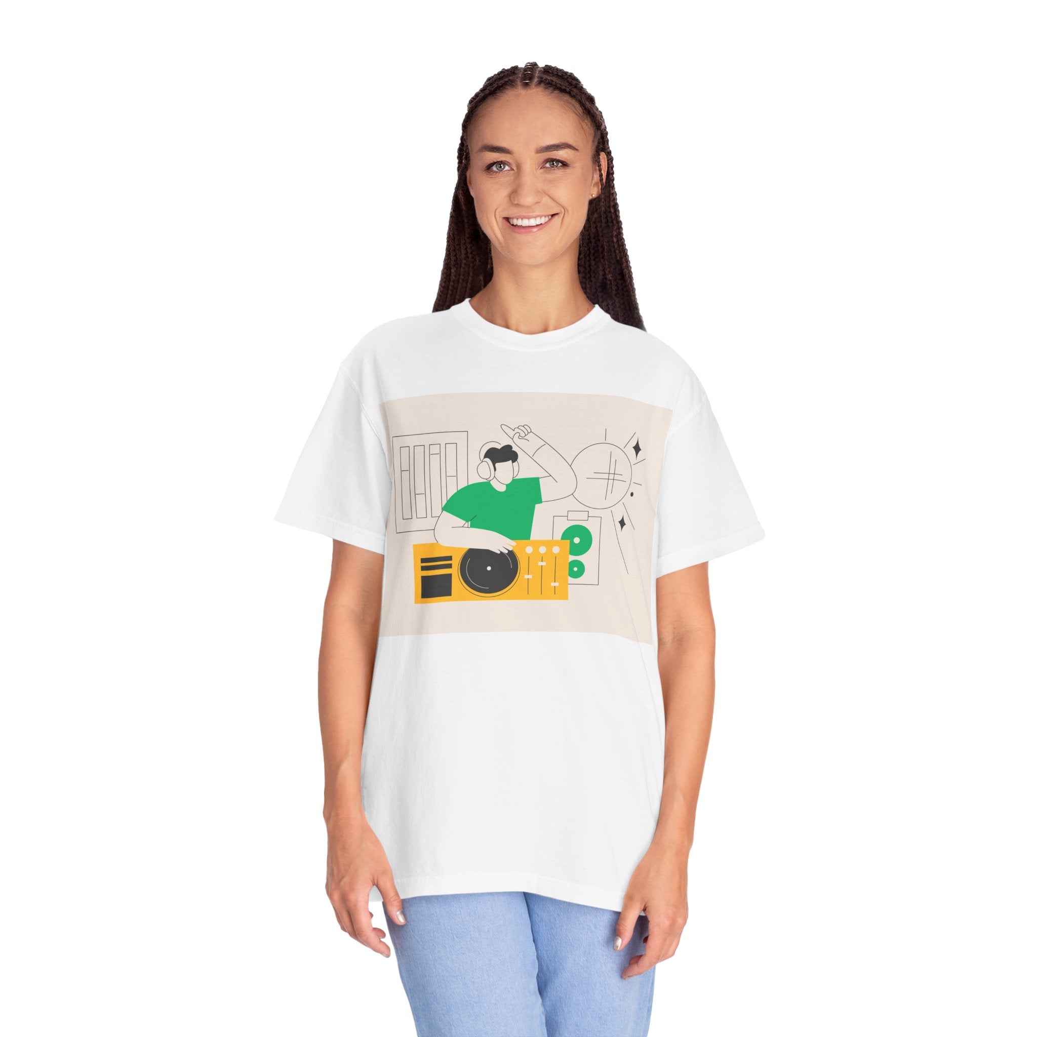DJ Turntable Illustration T-shirt | Music Producer Graphic Tee