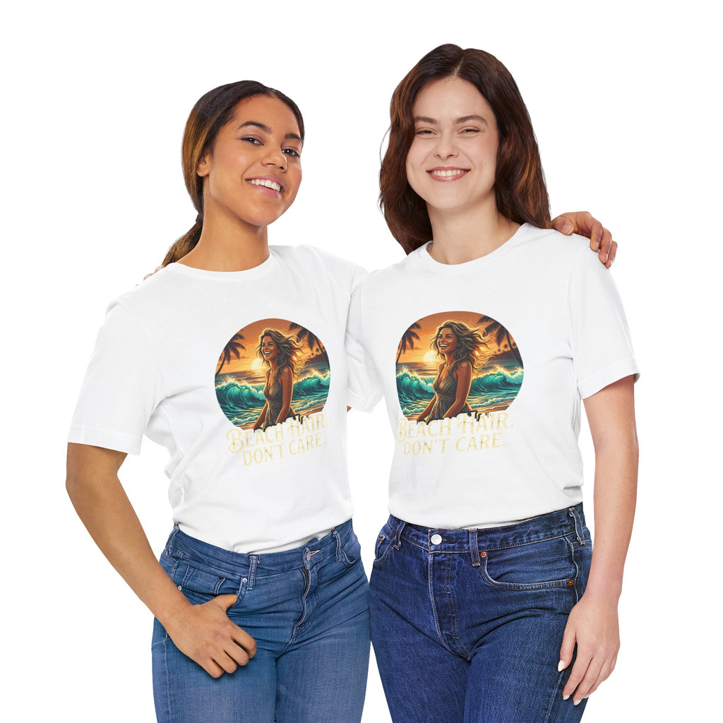 Beach Hair Don’t Care T-Shirt | Surf Sunset Graphic Tee