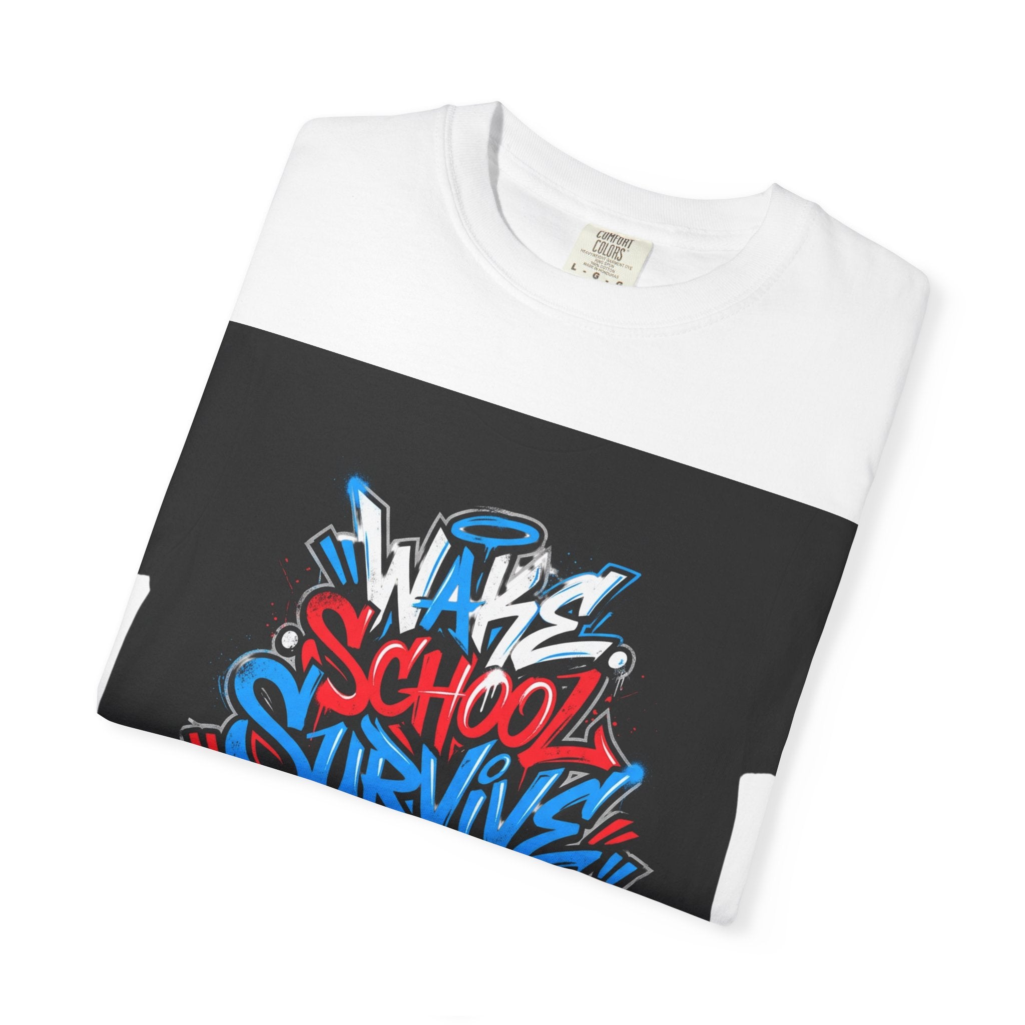 Wake School Survive Repeat T-shirt | Graffiti Typography