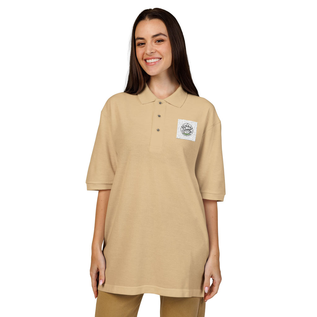 Floral Wreath Embroidered Polo