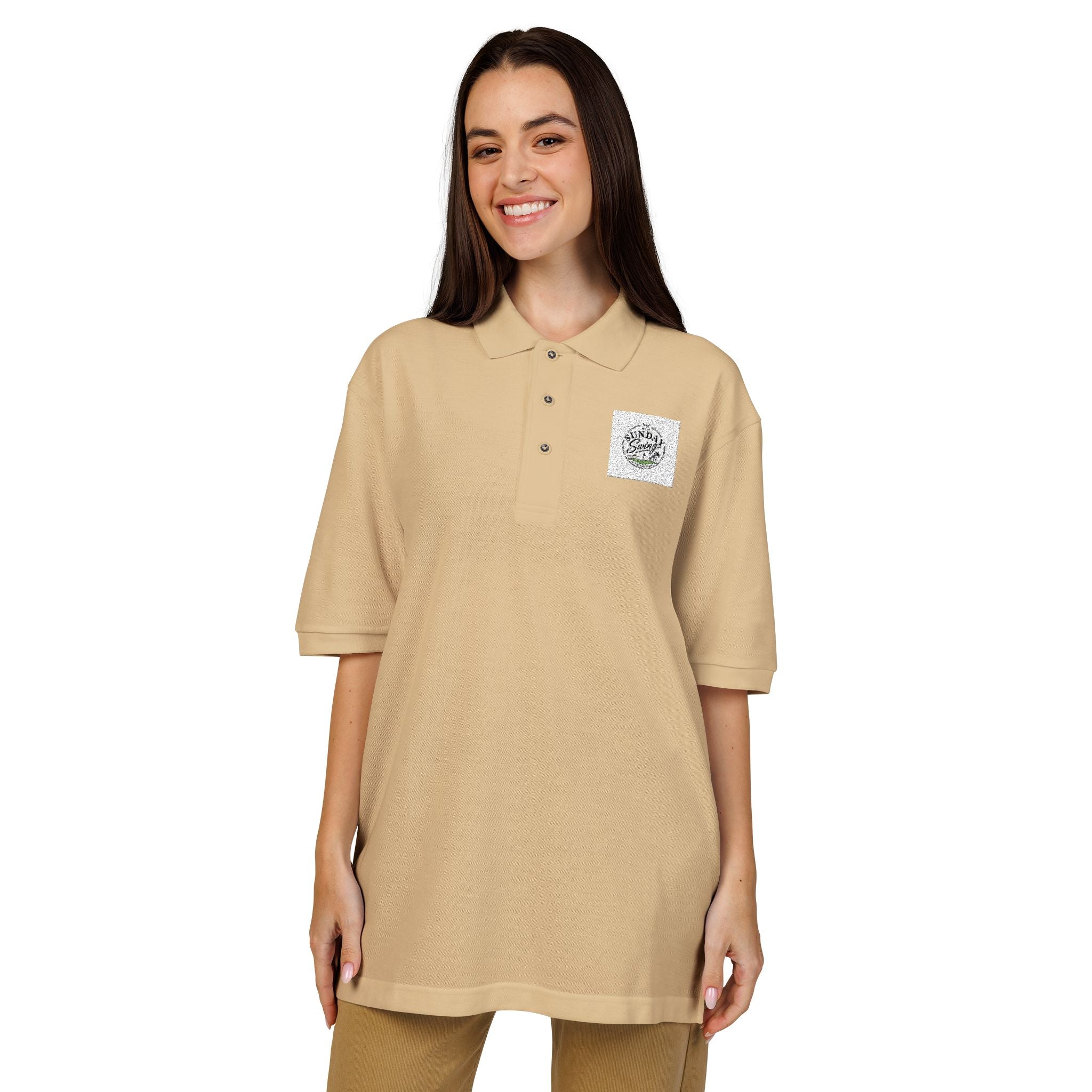 Floral Wreath Embroidered Polo
