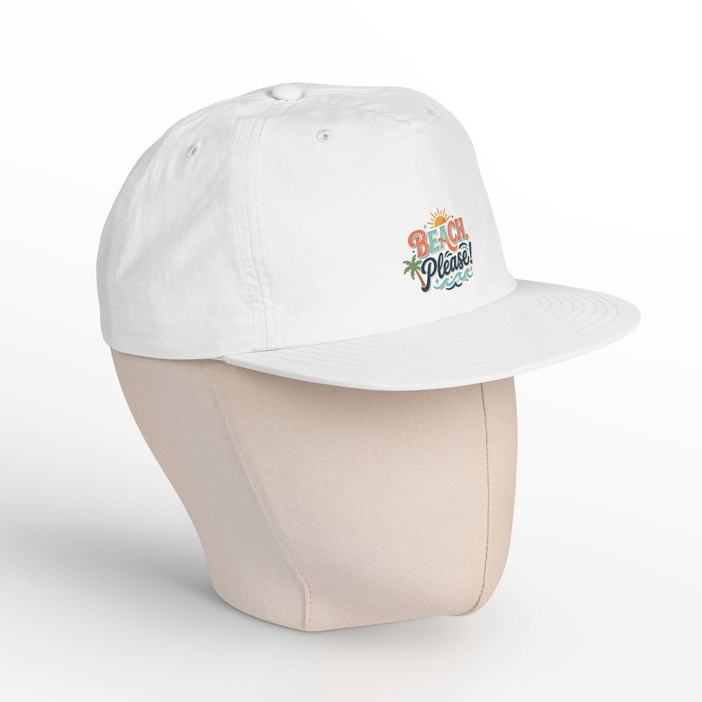 Beach Please Surf Cap | Tropical Sun, Palm Trees, Ocean Waves