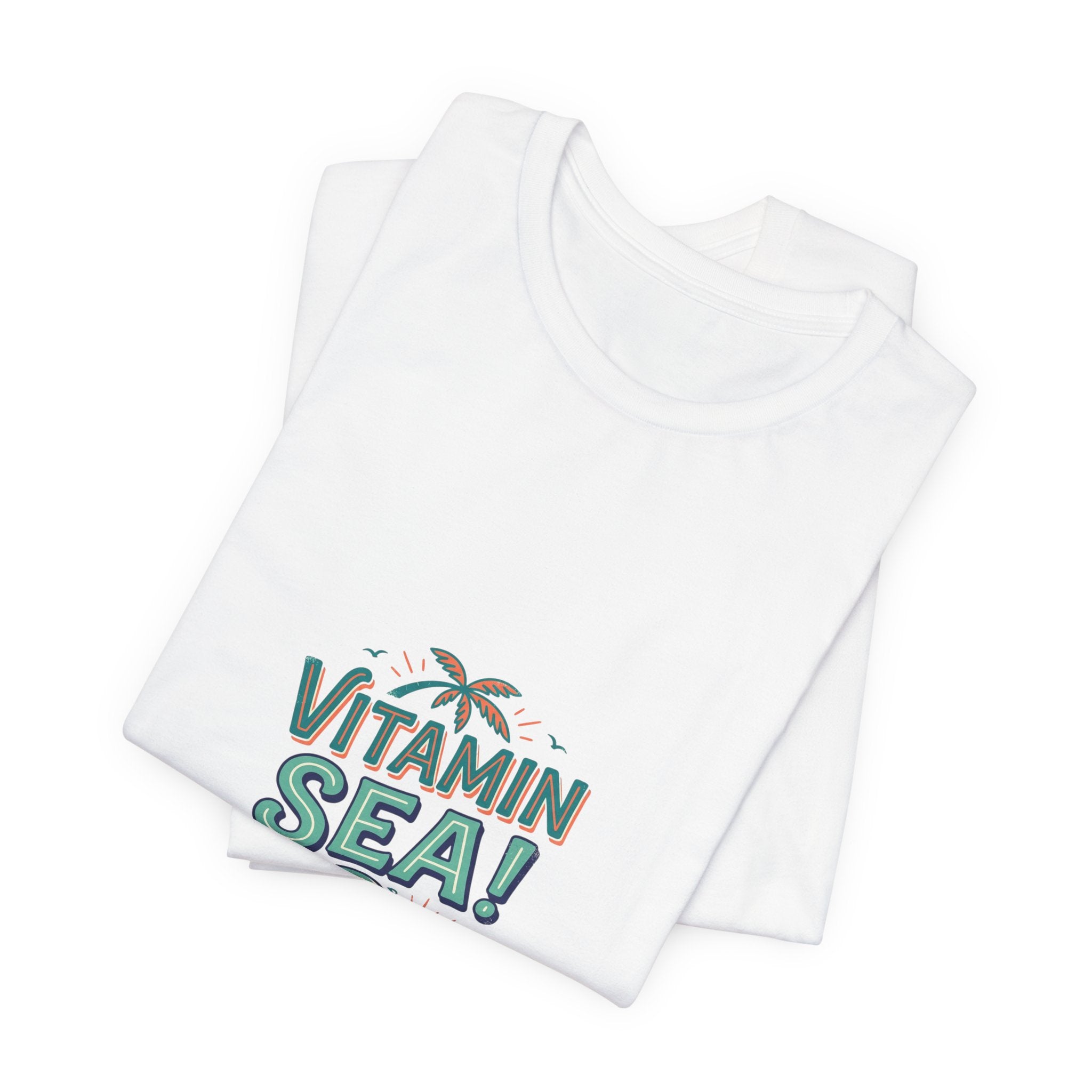 Vitamin Sea Tee — Beach Vacation Shirt with Wave & Palm Graphic