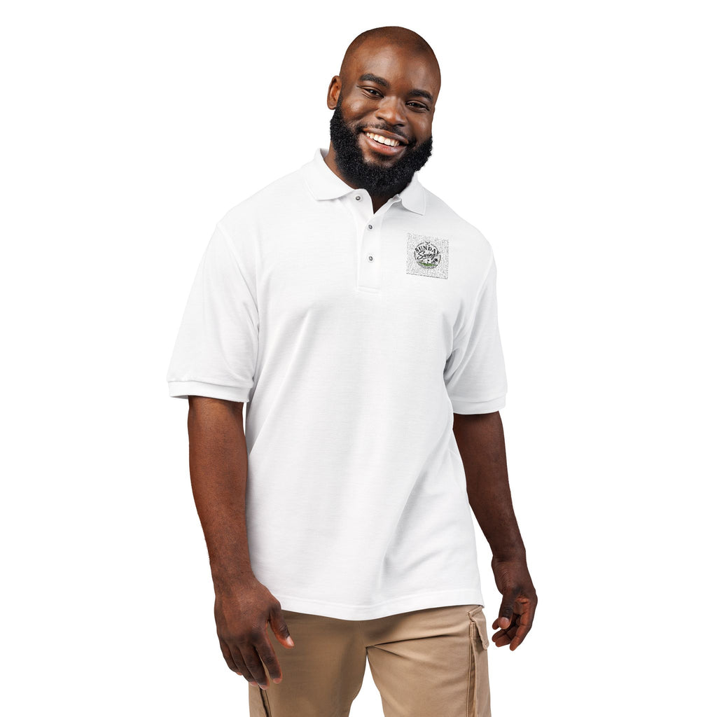 Floral Wreath Embroidered Polo