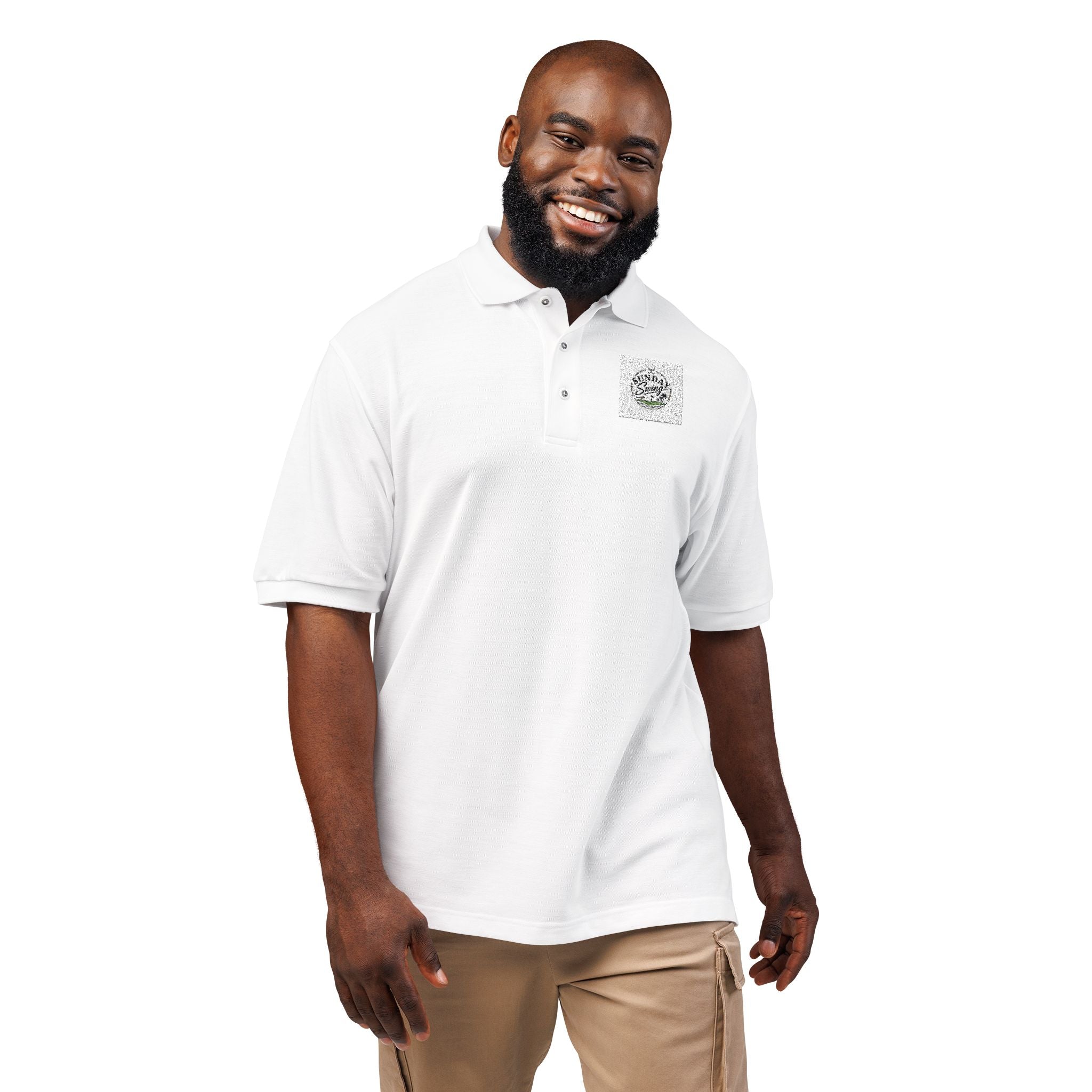 Floral Wreath Embroidered Polo