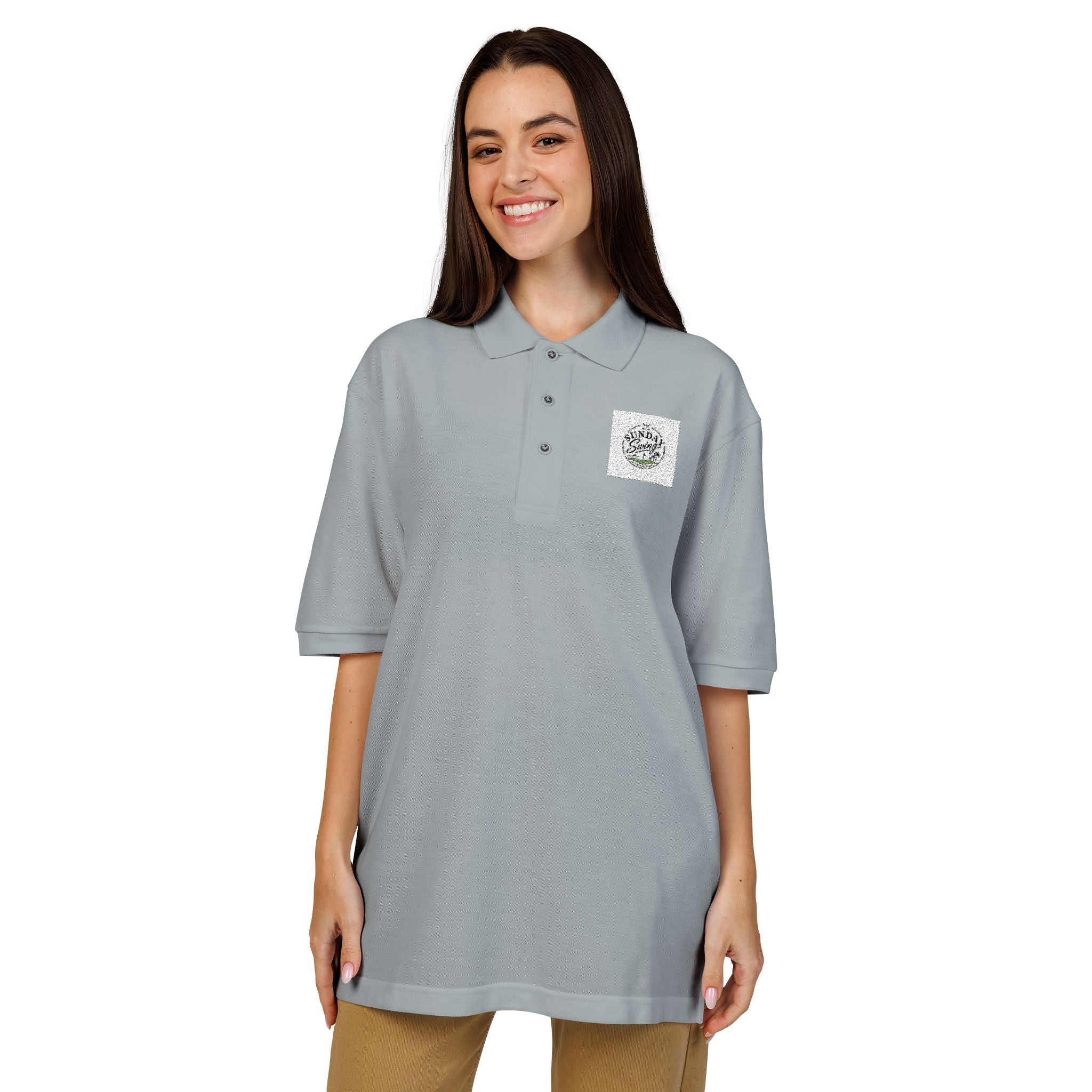Floral Wreath Embroidered Polo