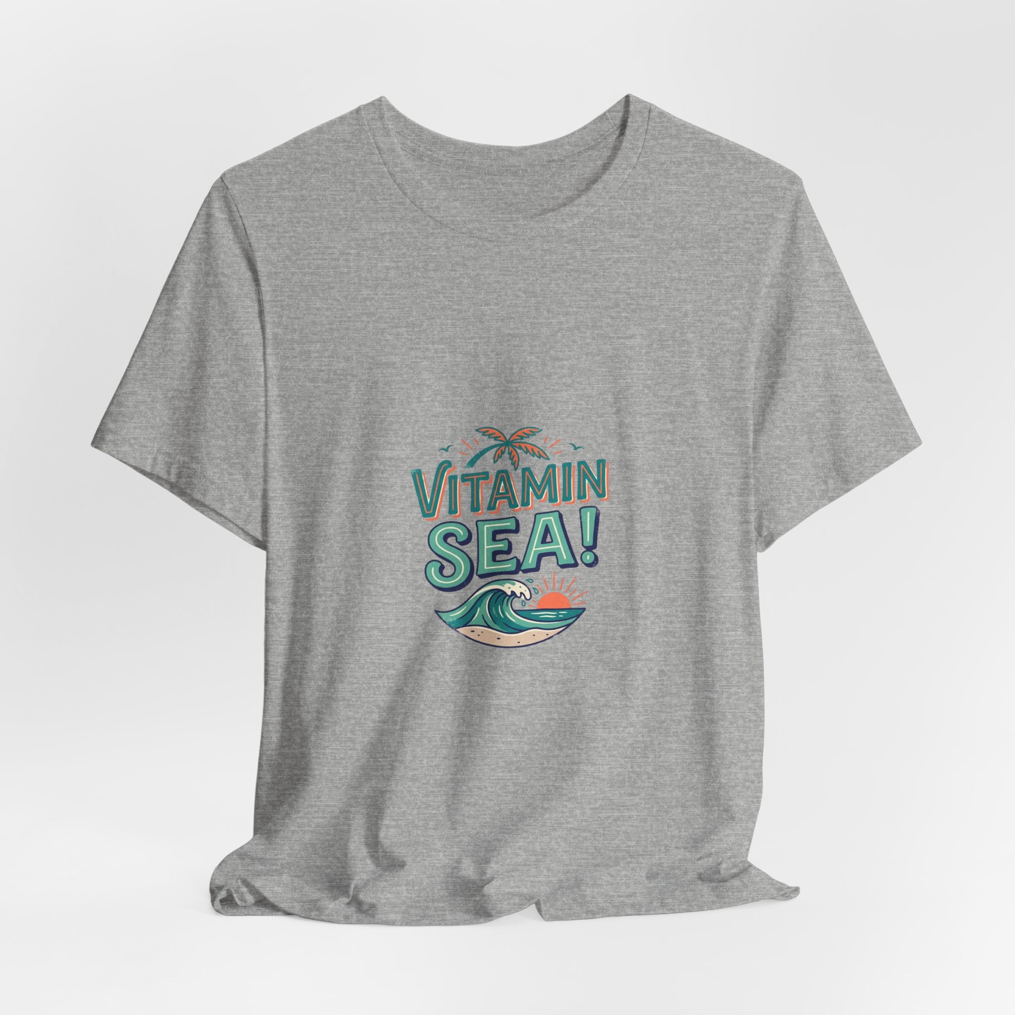 Vitamin Sea Tee — Beach Vacation Shirt with Wave & Palm Graphic