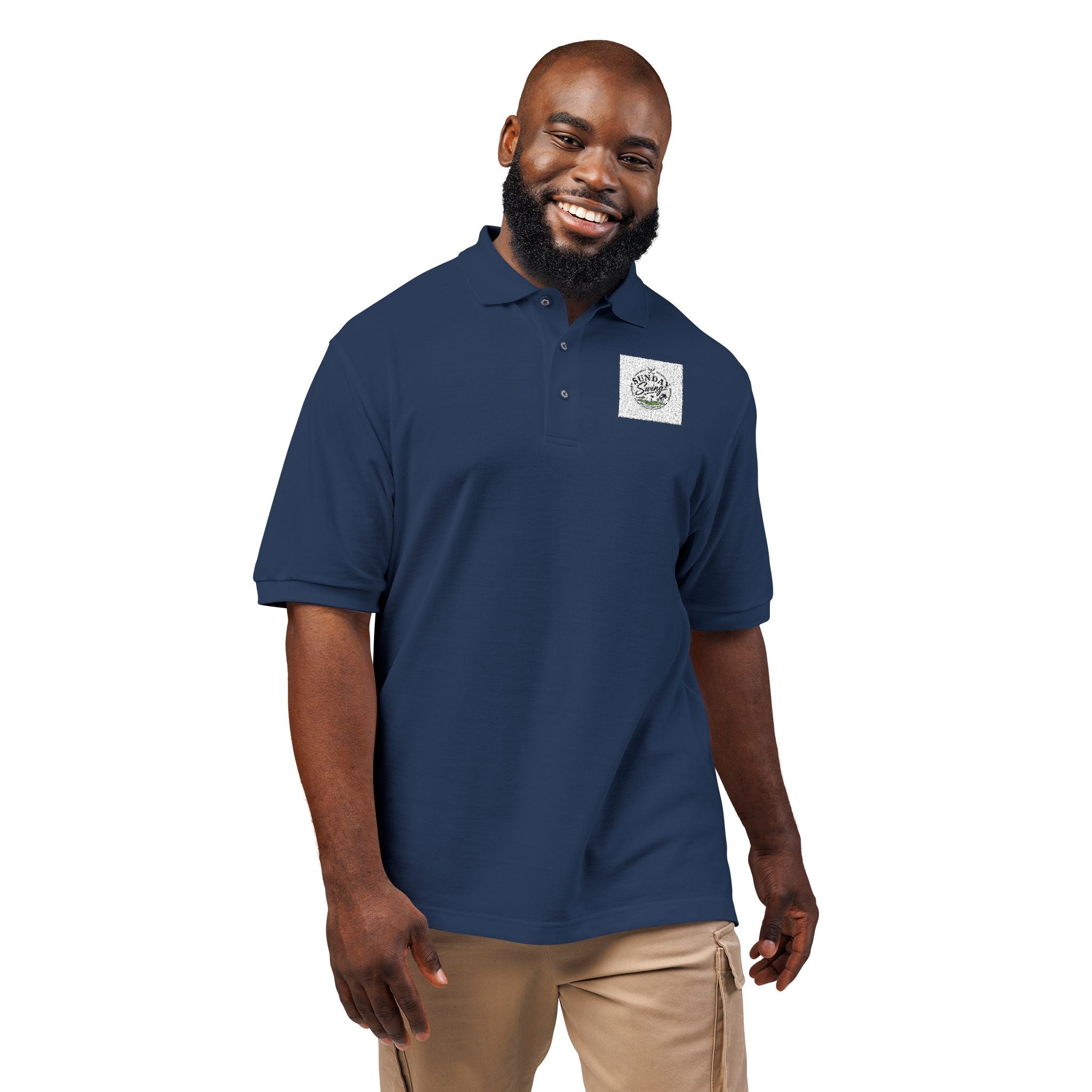 Floral Wreath Embroidered Polo