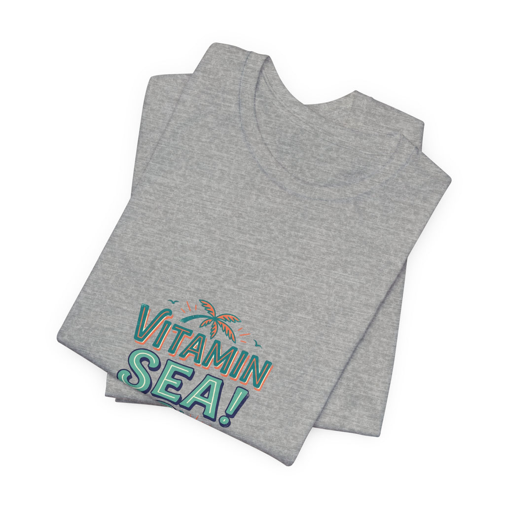Vitamin Sea Tee — Beach Vacation Shirt with Wave & Palm Graphic