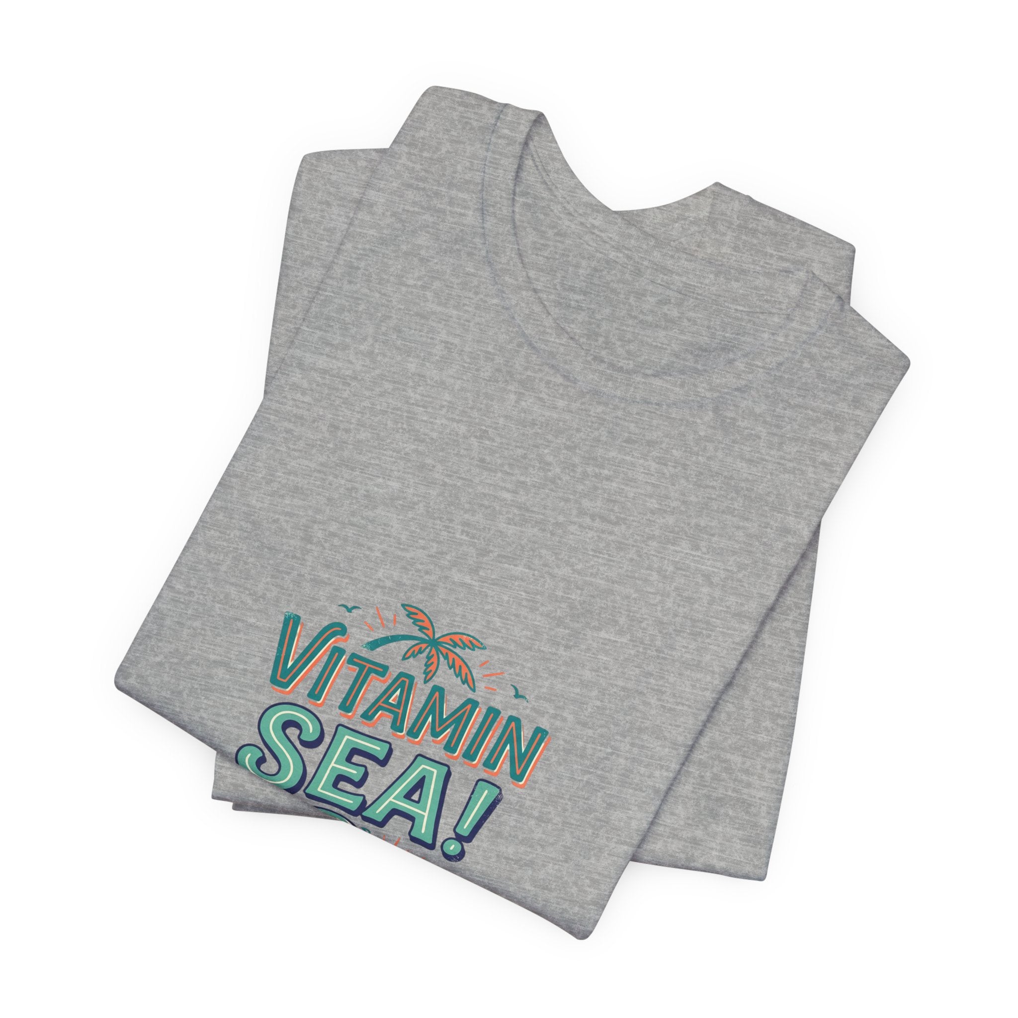 Vitamin Sea Tee — Beach Vacation Shirt with Wave & Palm Graphic