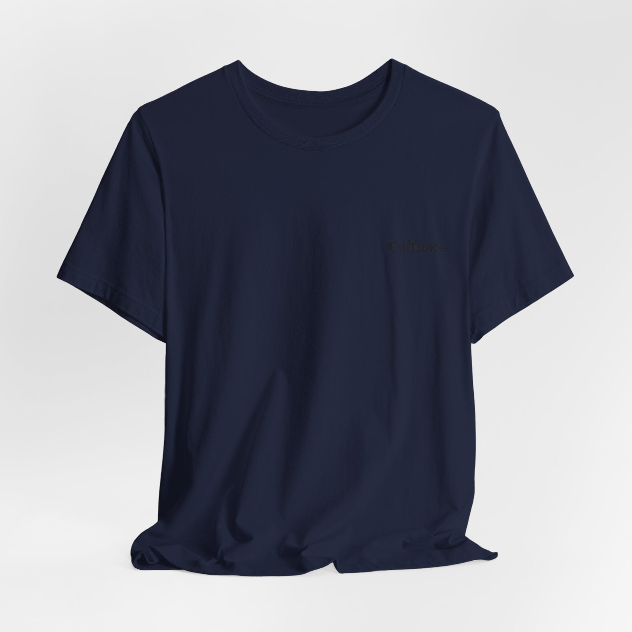 Cuffnote Minimalist Pocket Tee — Small Chest Text Shirt