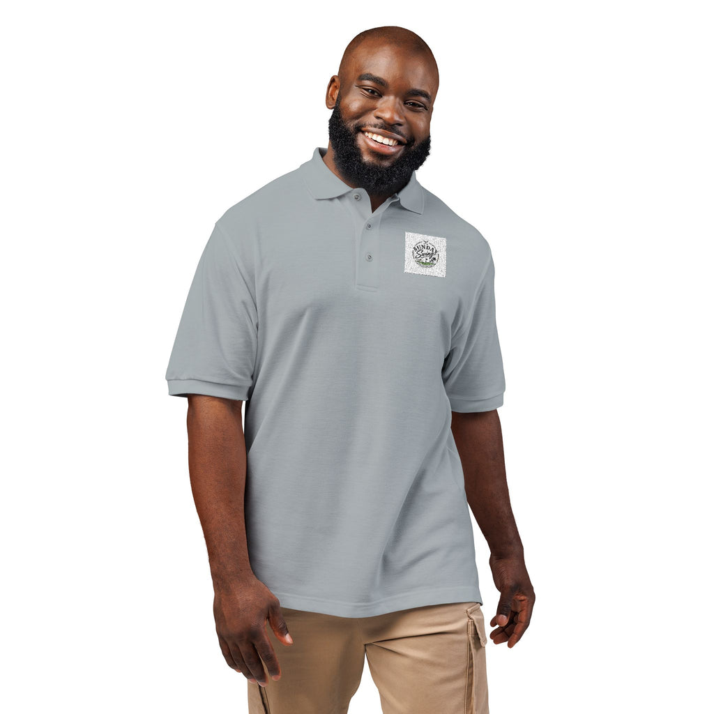Floral Wreath Embroidered Polo