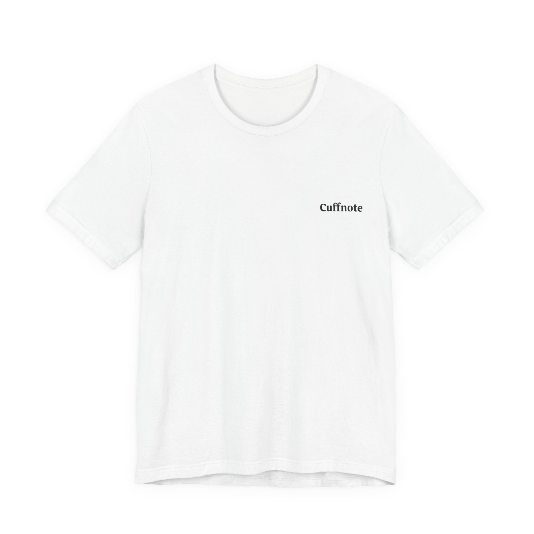 Cuffnote Minimalist Pocket Tee — Small Chest Text Shirt