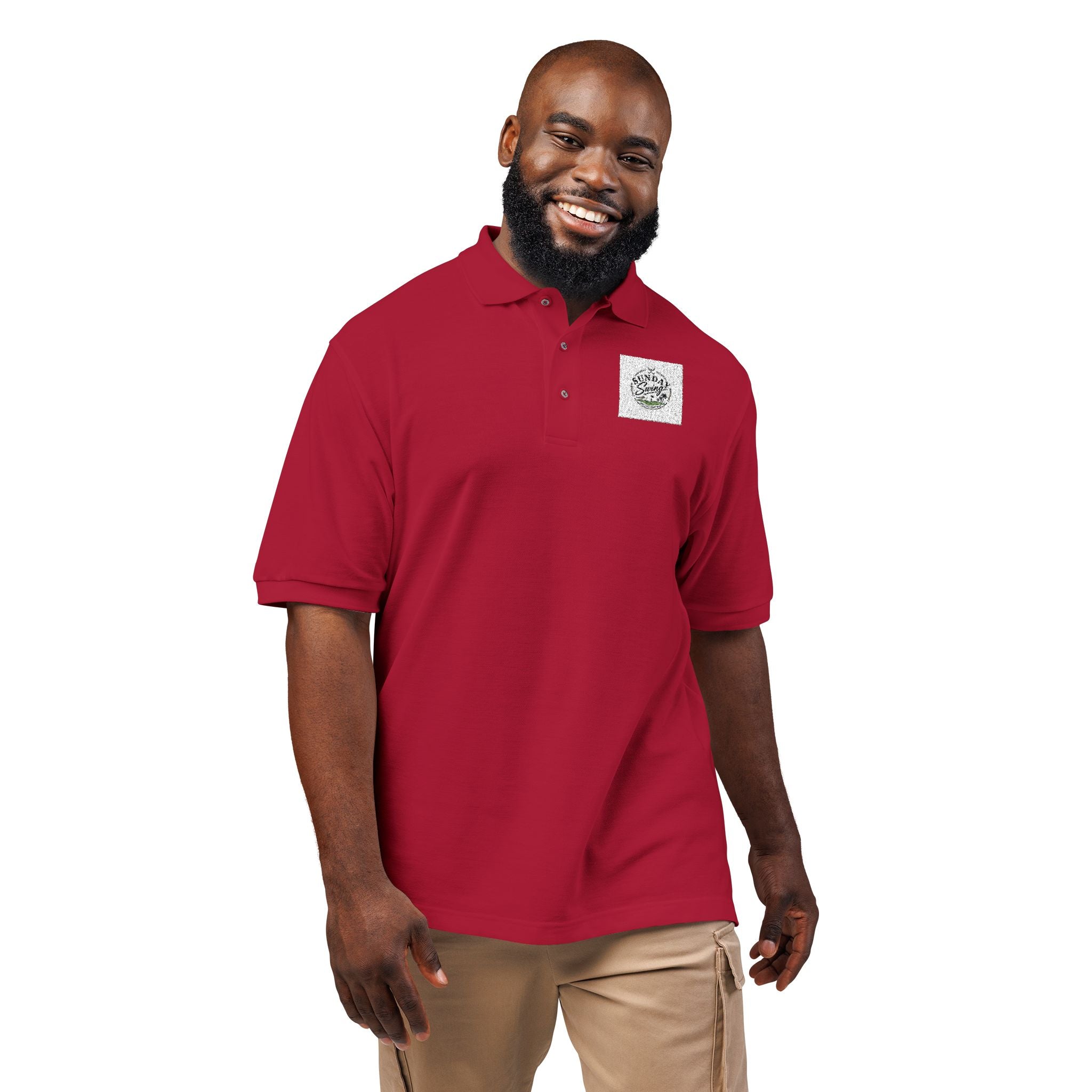 Floral Wreath Embroidered Polo