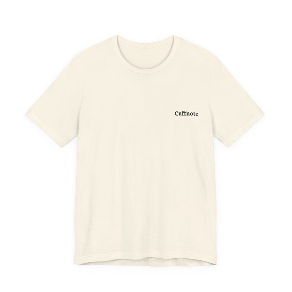 Cuffnote Minimalist Pocket Tee — Small Chest Text Shirt