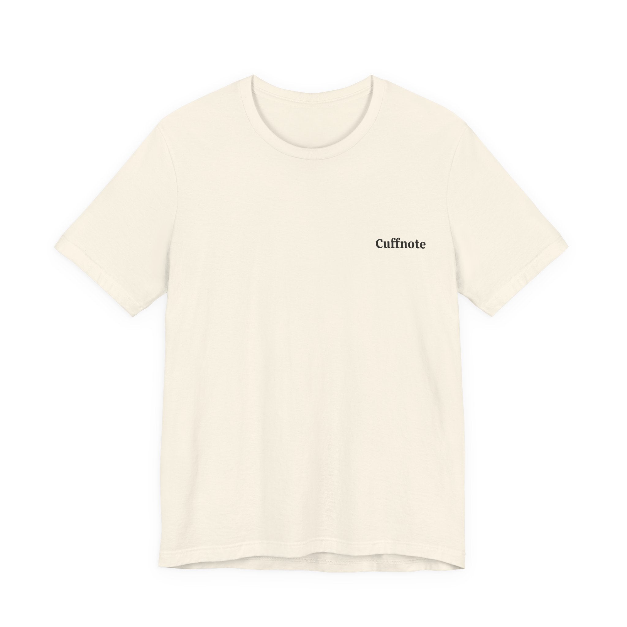 Cuffnote Minimalist Pocket Tee — Small Chest Text Shirt