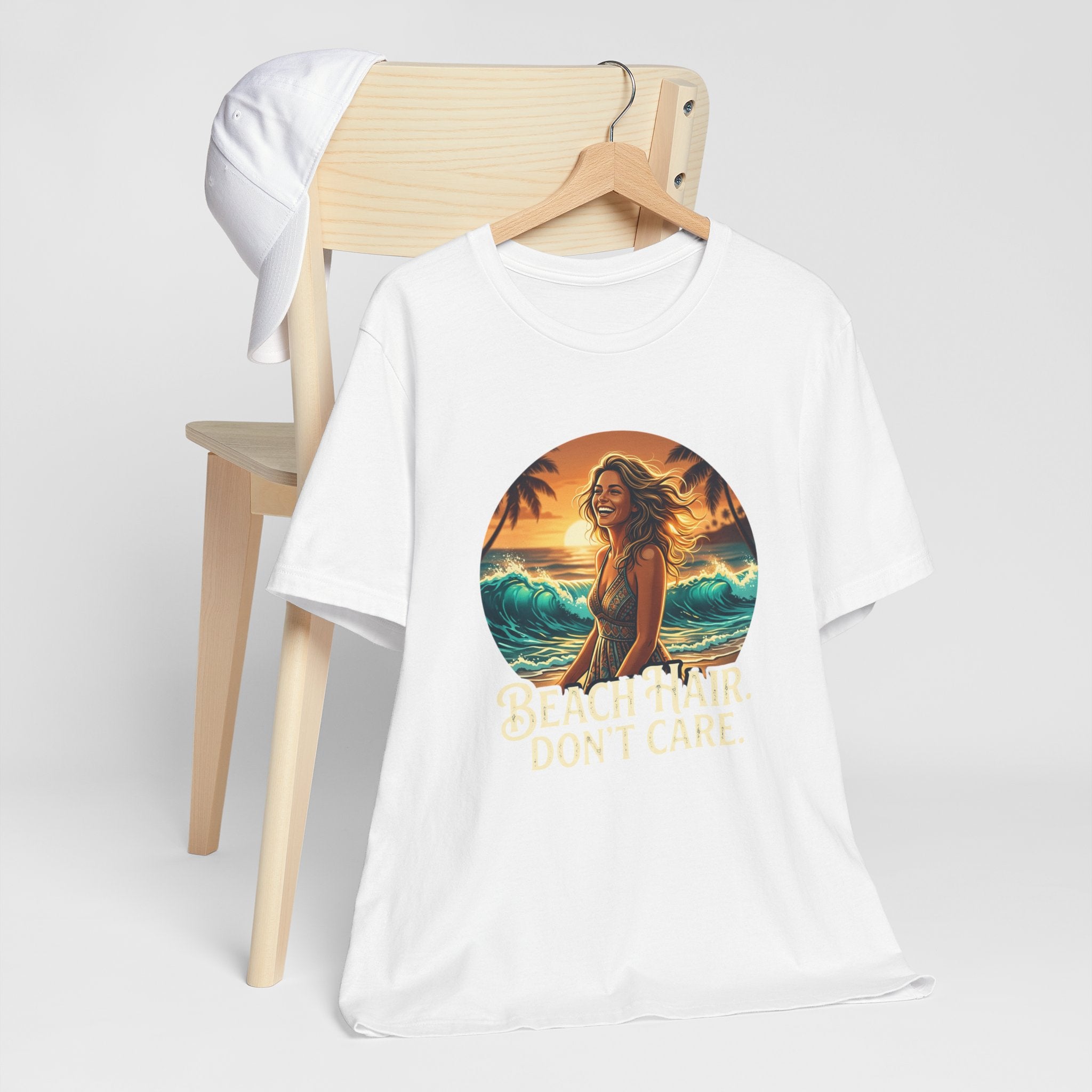 Beach Hair Don’t Care T-Shirt | Surf Sunset Graphic Tee