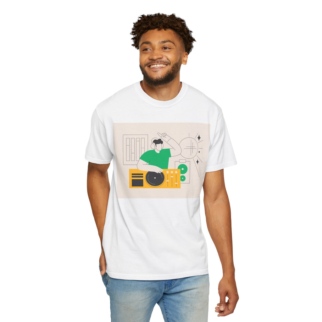 DJ Turntable Illustration T-shirt | Music Producer Graphic Tee