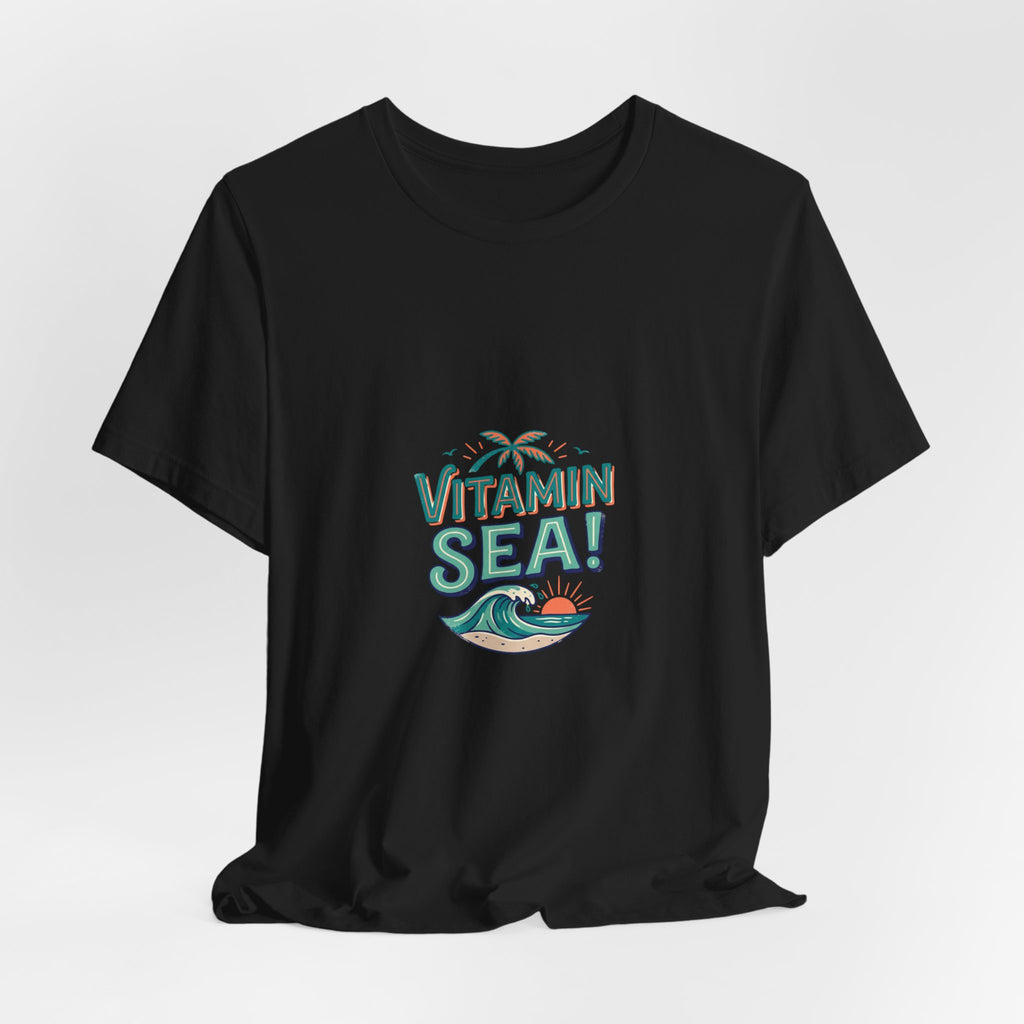Vitamin Sea Tee — Beach Vacation Shirt with Wave & Palm Graphic