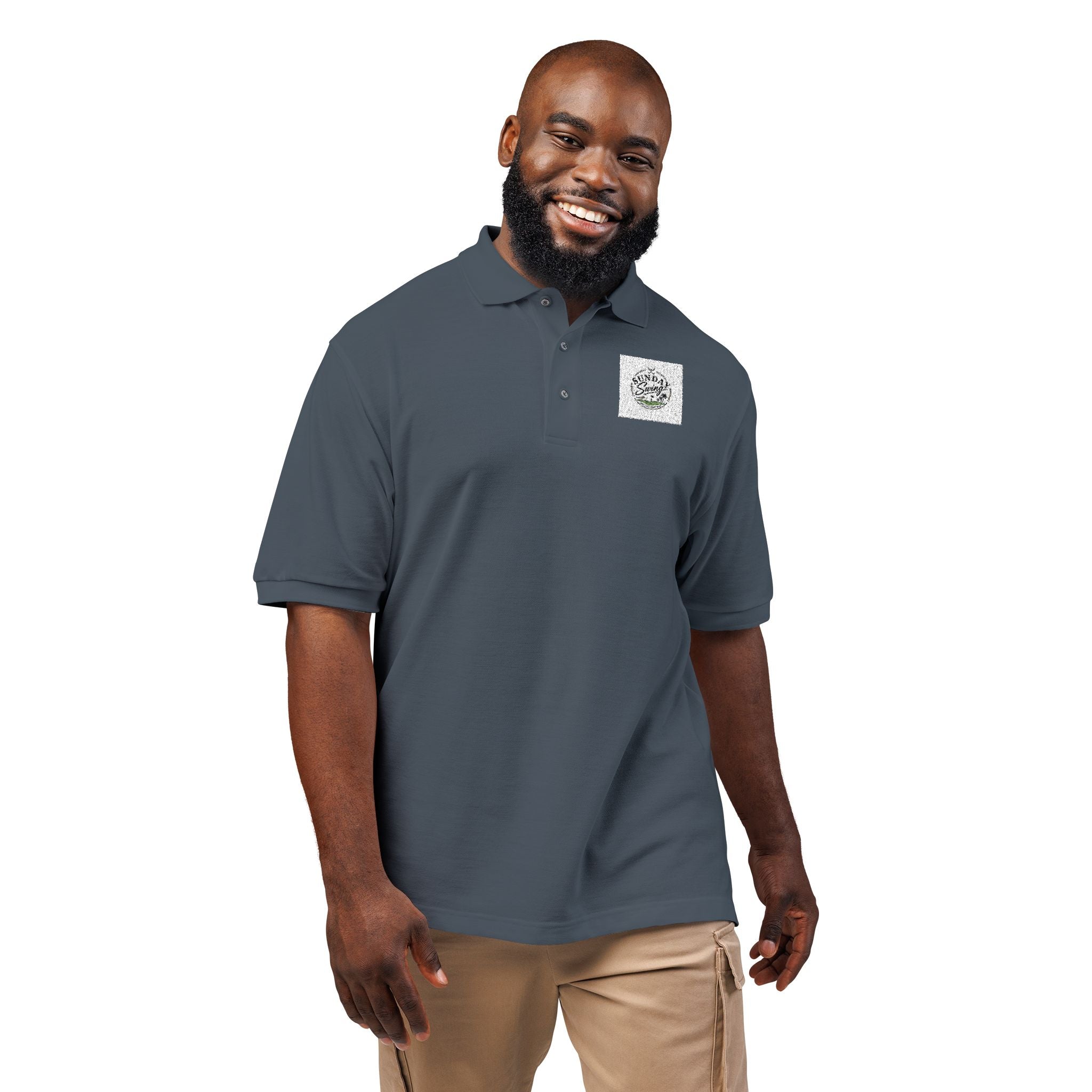 Floral Wreath Embroidered Polo