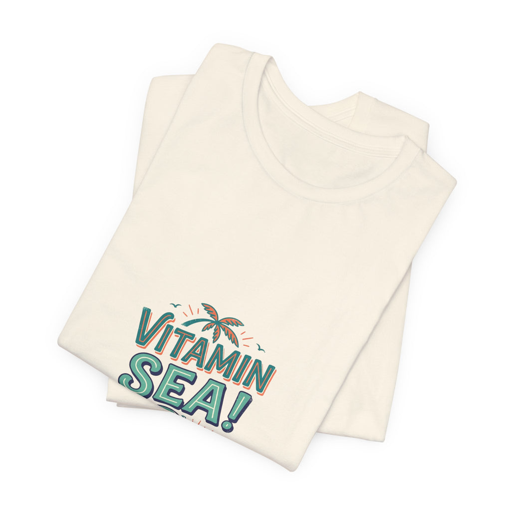 Vitamin Sea Tee — Beach Vacation Shirt with Wave & Palm Graphic