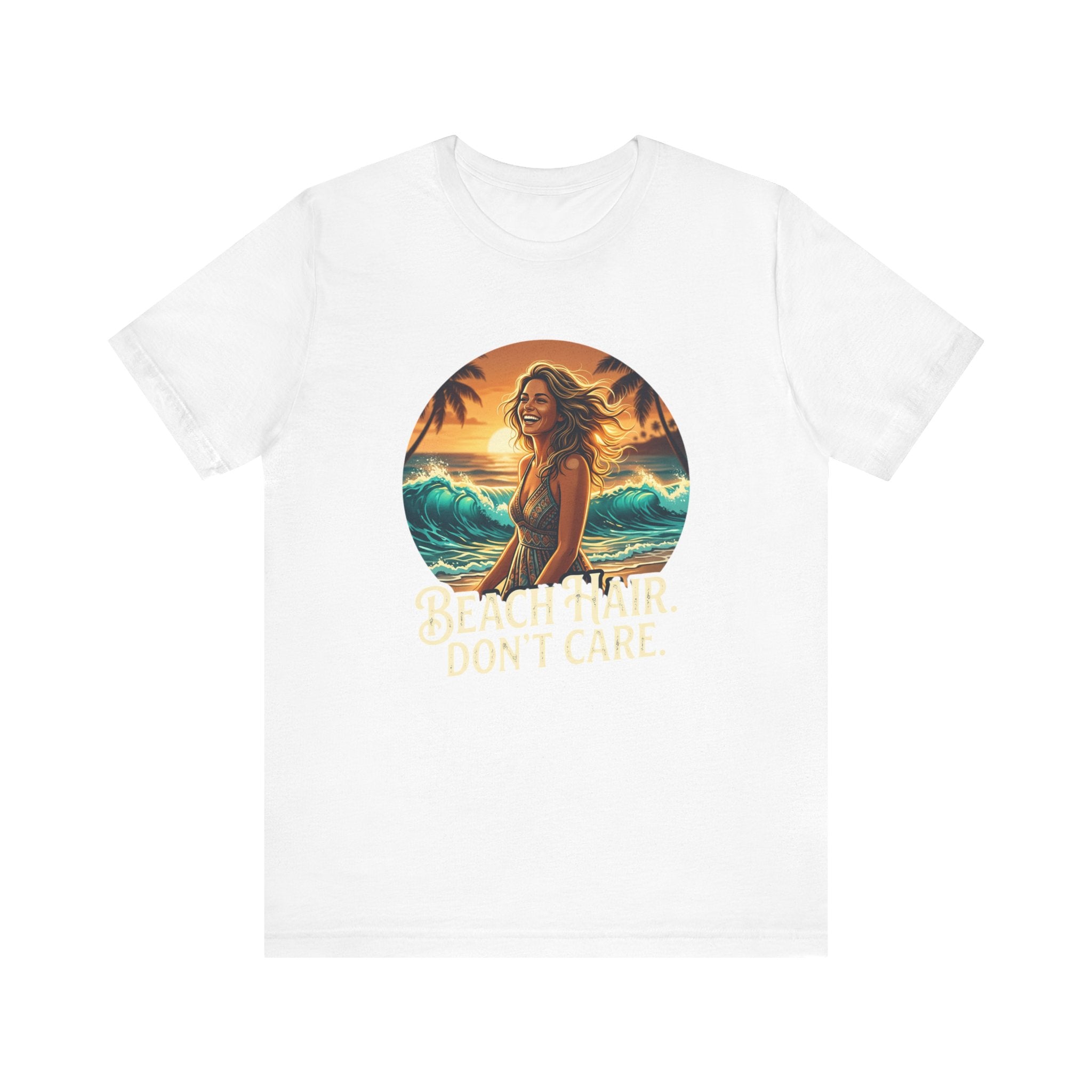 Beach Hair Don’t Care T-Shirt | Surf Sunset Graphic Tee