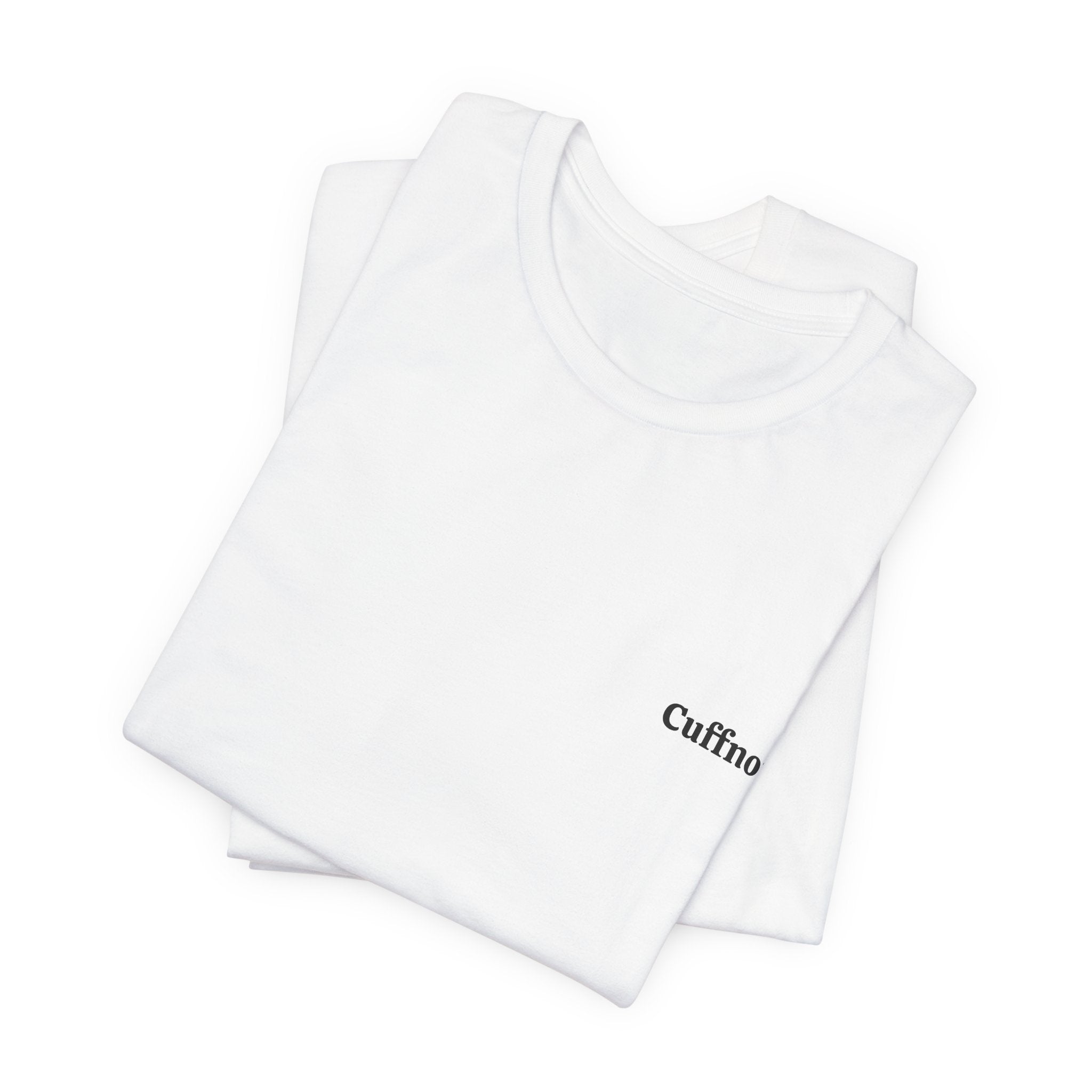 Cuffnote Minimalist Pocket Tee — Small Chest Text Shirt