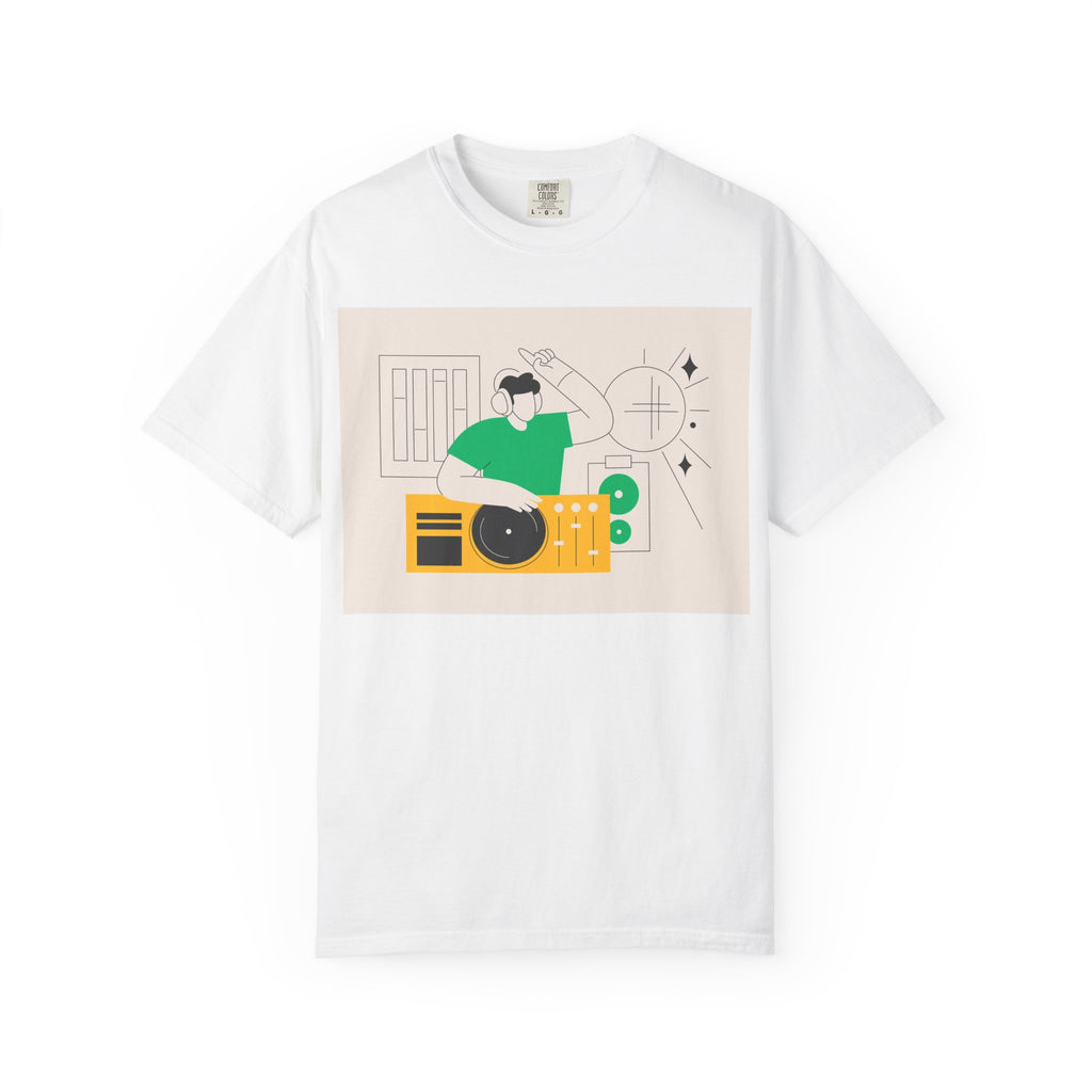 DJ Turntable Illustration T-shirt | Music Producer Graphic Tee