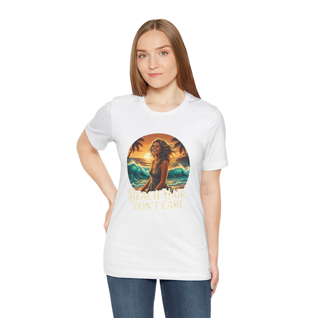 Beach Hair Don’t Care T-Shirt | Surf Sunset Graphic Tee