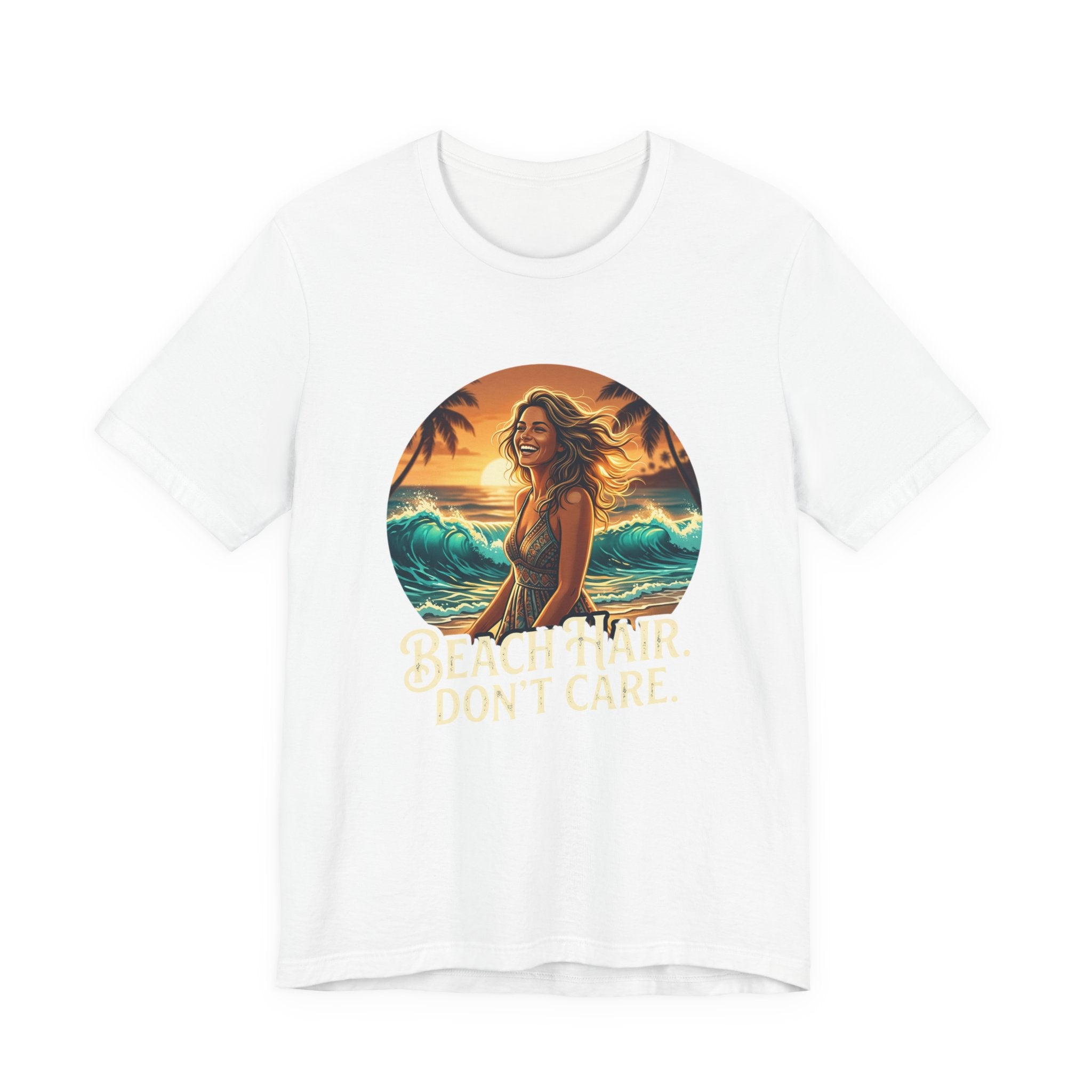 Beach Hair Don’t Care T-Shirt | Surf Sunset Graphic Tee