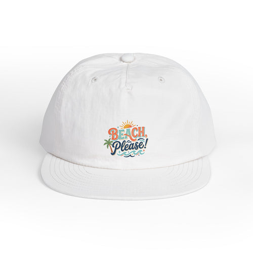 Beach Please Surf Cap | Tropical Sun, Palm Trees, Ocean Waves