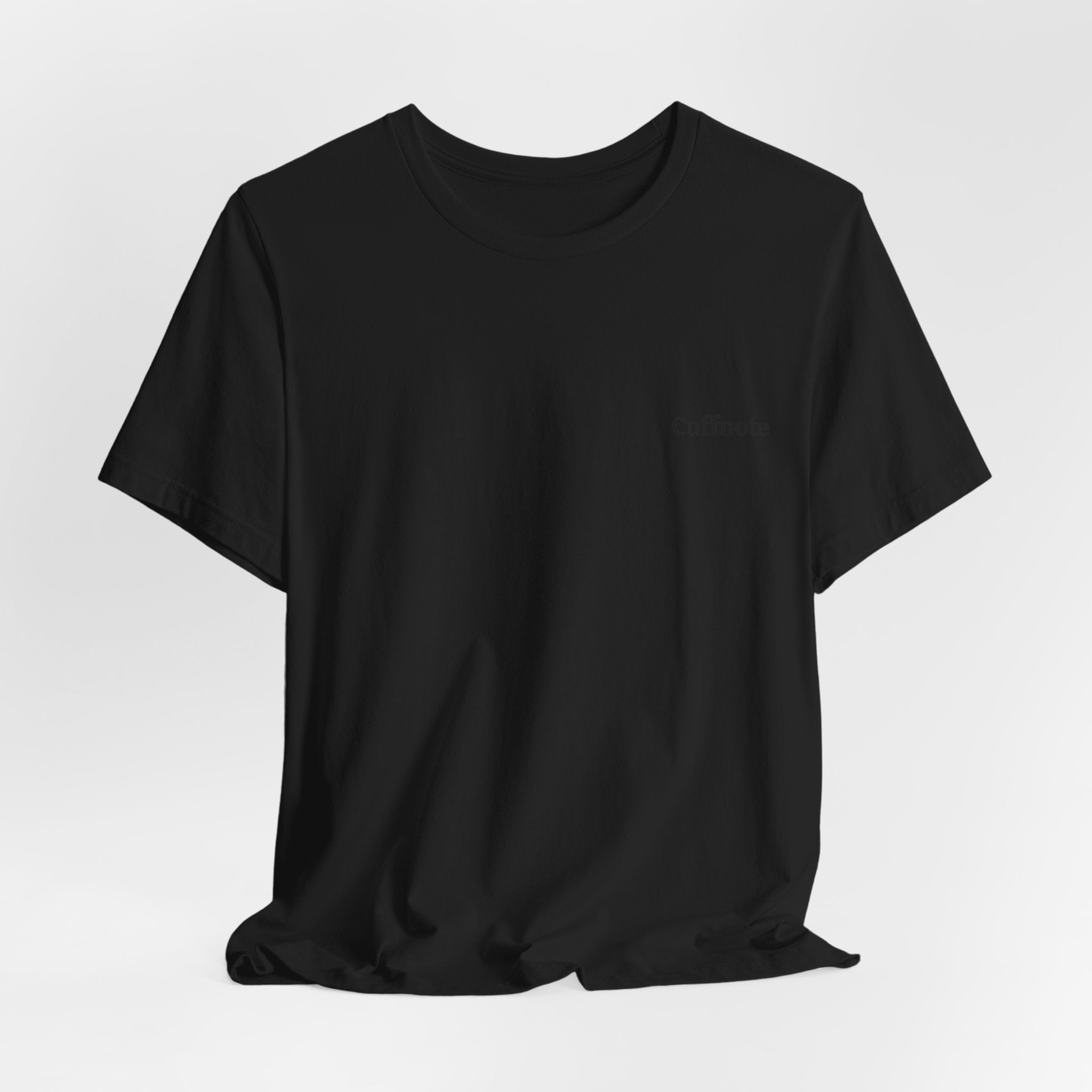 Cuffnote Minimalist Pocket Tee — Small Chest Text Shirt