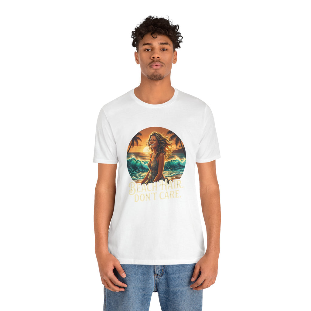 Beach Hair Don’t Care T-Shirt | Surf Sunset Graphic Tee
