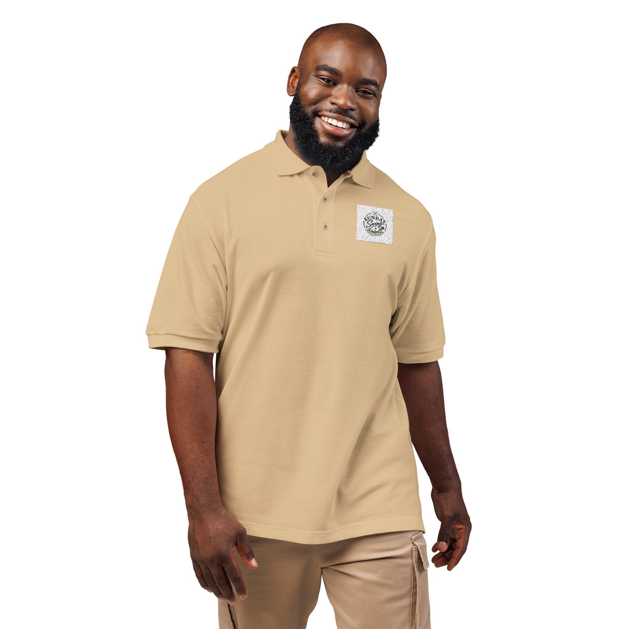 Floral Wreath Embroidered Polo