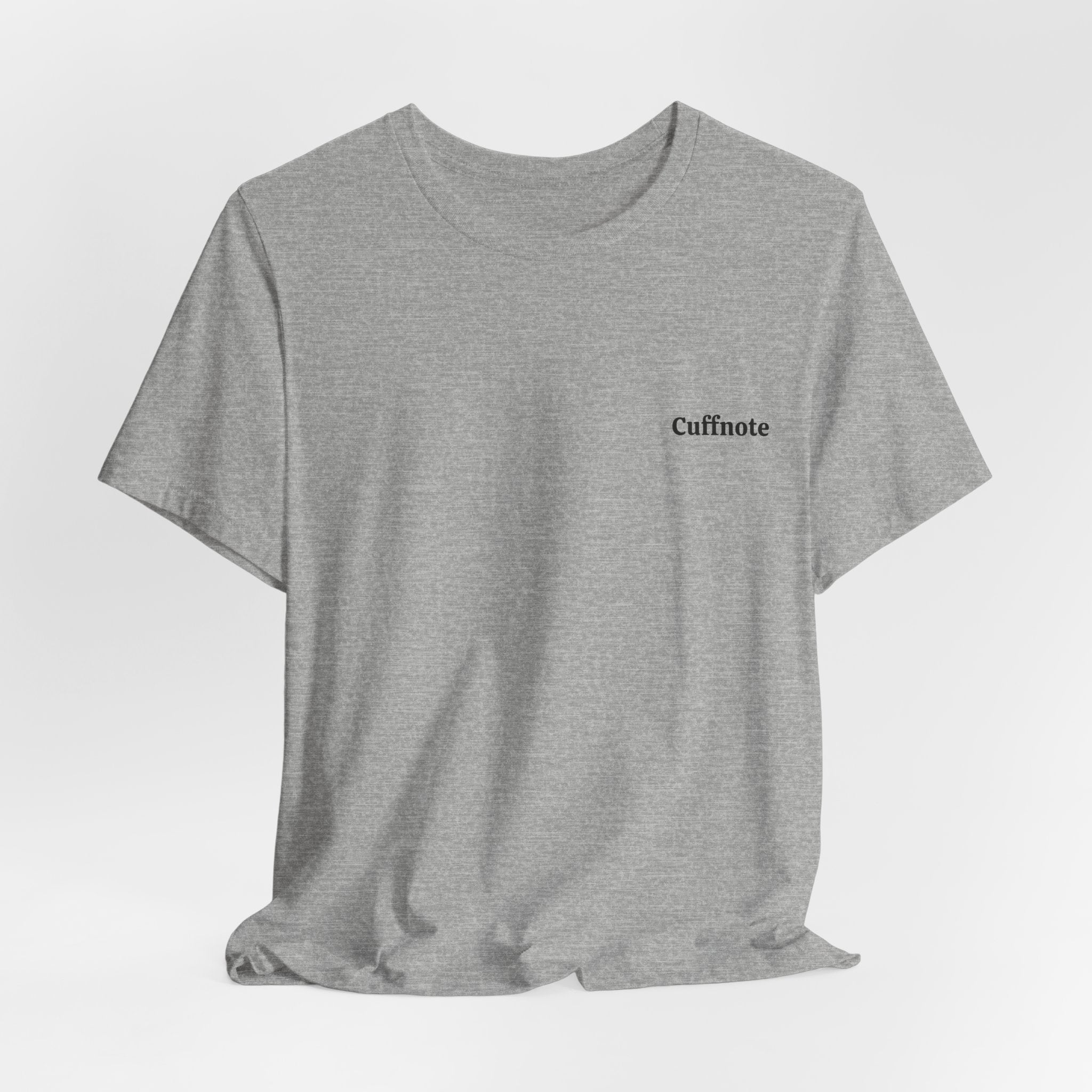 Cuffnote Minimalist Pocket Tee — Small Chest Text Shirt