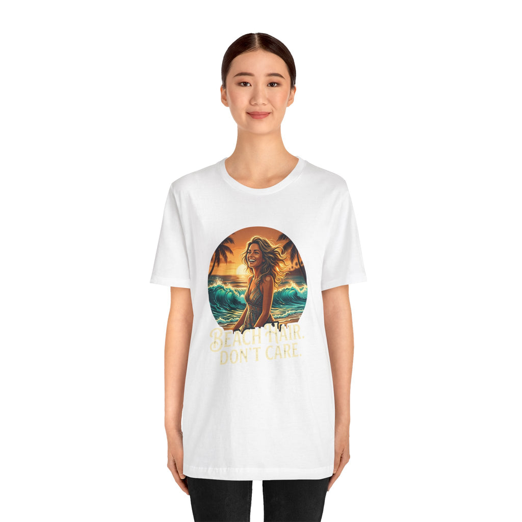 Beach Hair Don’t Care T-Shirt | Surf Sunset Graphic Tee