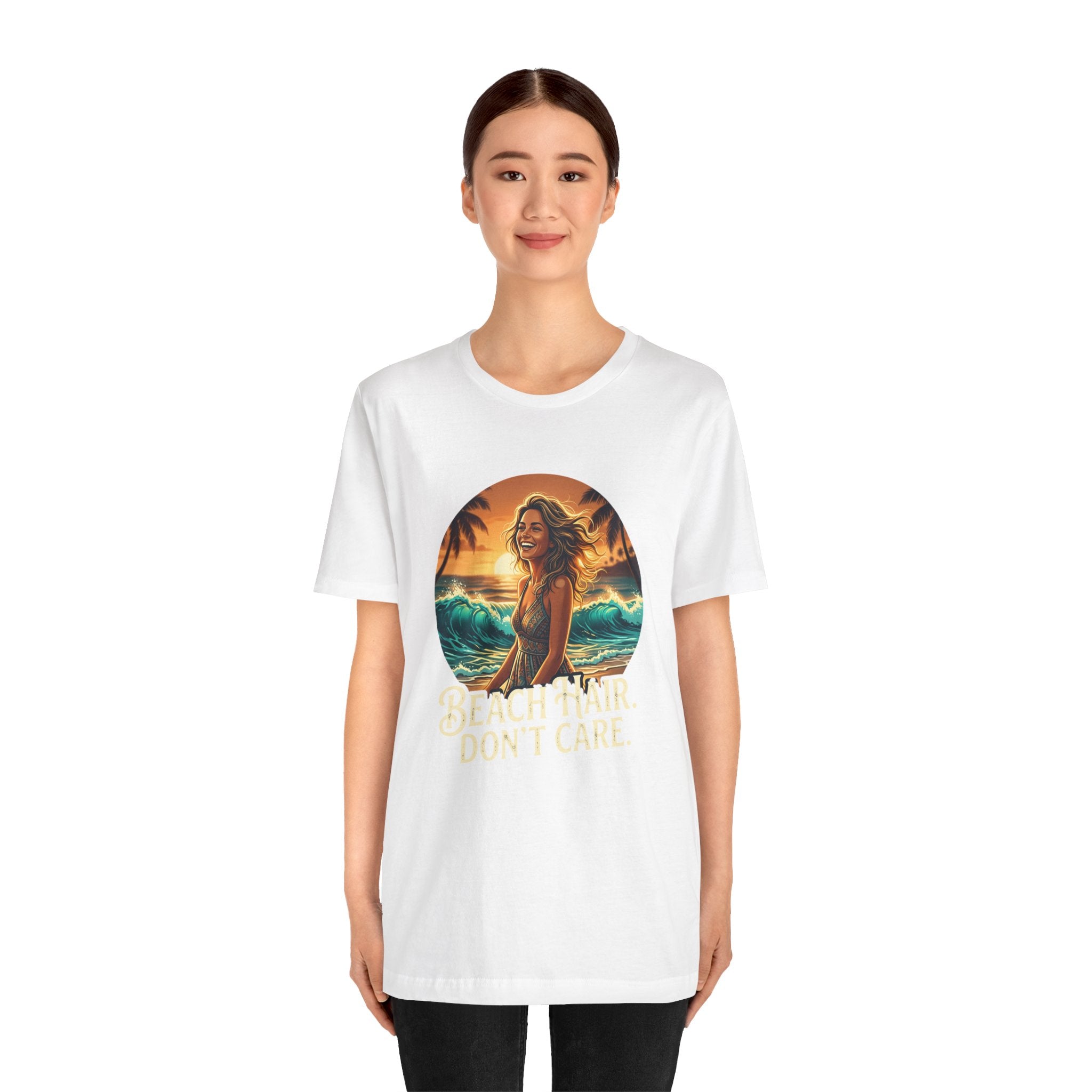 Beach Hair Don’t Care T-Shirt | Surf Sunset Graphic Tee