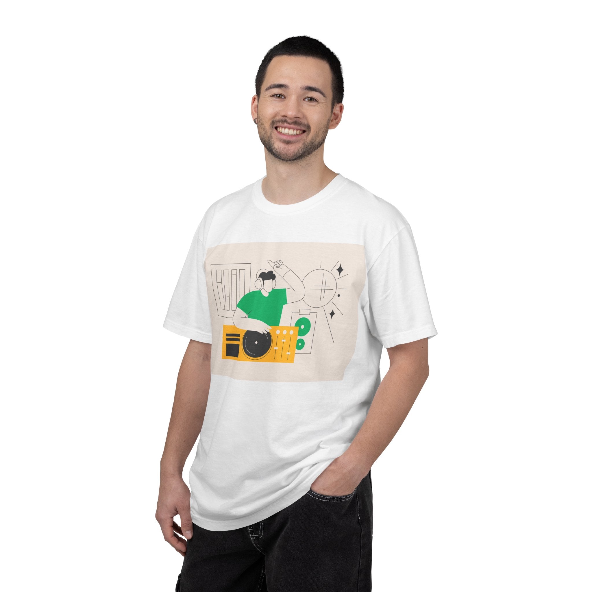 DJ Turntable Illustration T-shirt | Music Producer Graphic Tee