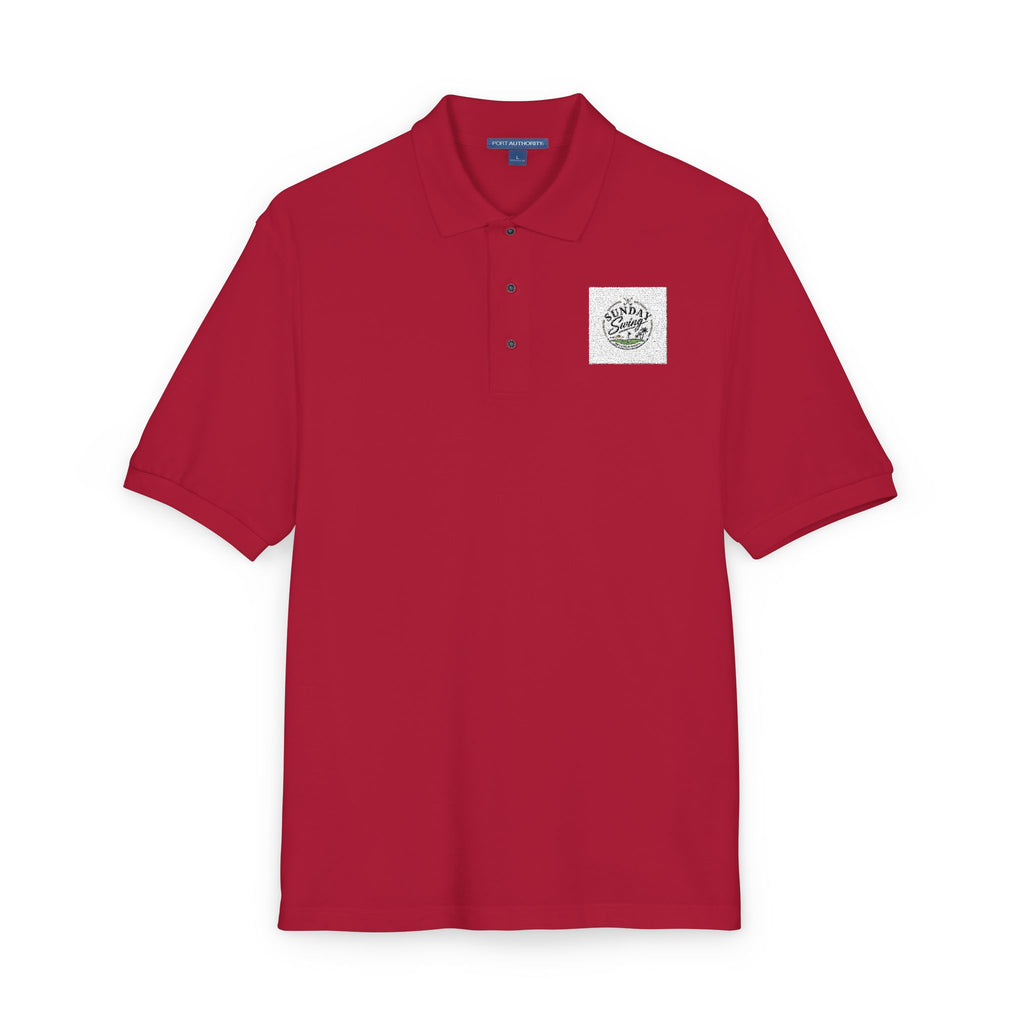 Floral Wreath Embroidered Polo
