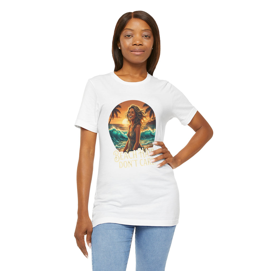 Beach Hair Don’t Care T-Shirt | Surf Sunset Graphic Tee