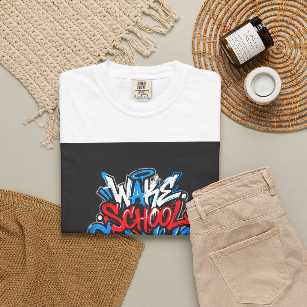 Wake School Survive Repeat T-shirt | Graffiti Typography